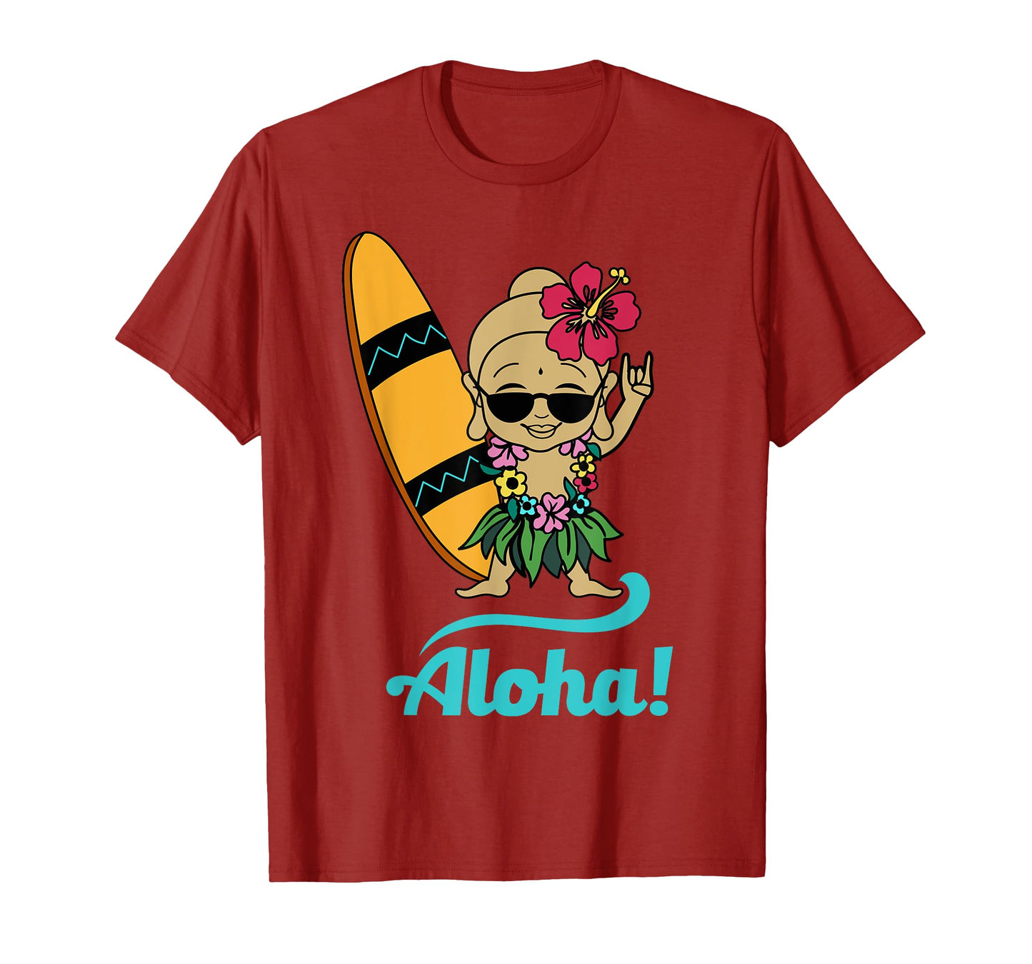 Hawaiian Surfing Buddha Aloha Hawaii Beach Yoga T-shirt T-Shirt