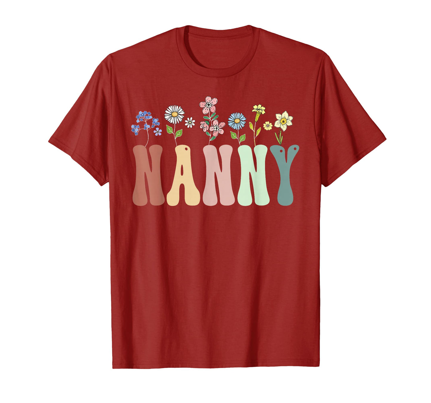 Nanny Gifts Women Wildflower Floral Design Nanny T-Shirt