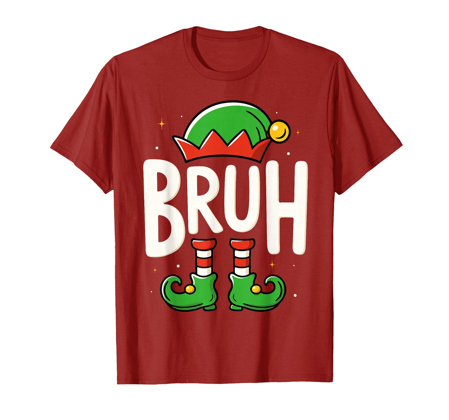 Bruh Christmas Elf Pajamas for Mens Kids Teen Boys Xmas T-Shirt