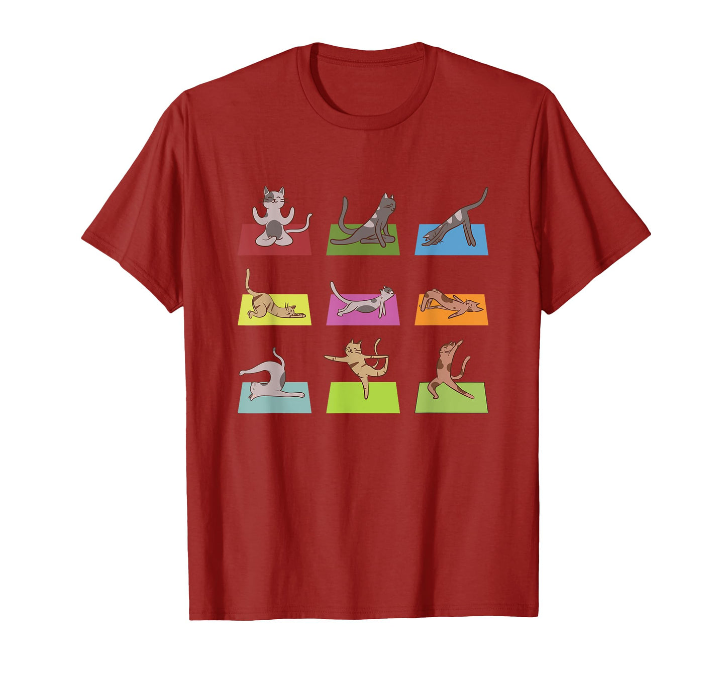 Funny Cat Yoga Positions Meditation Yoga Lover T-Shirt for Men Women Girls Kids