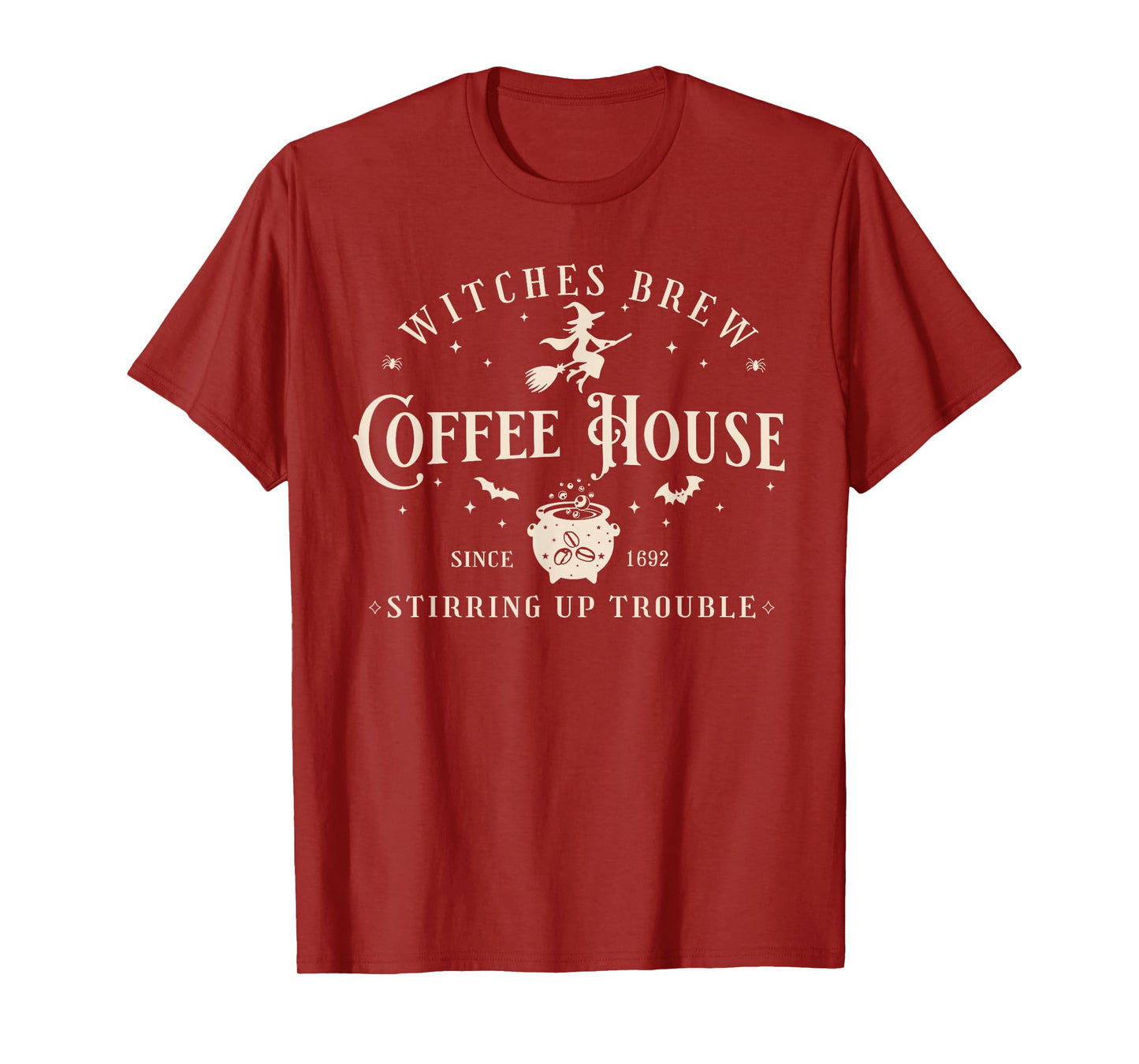 Vintage The Witches Brew Coffee House Est 1692 Halloween T-Shirt