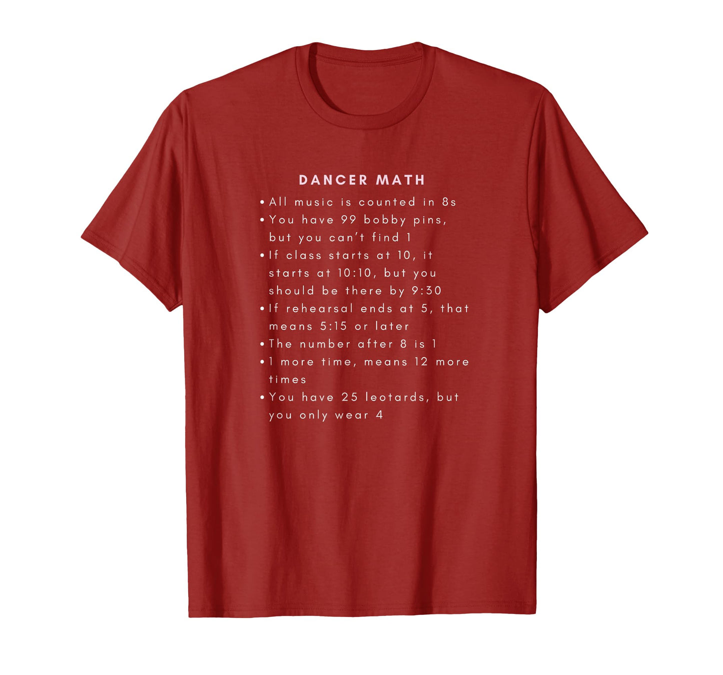 Funny DANCER MATH Ballet Ballerina Dance Graphic T-Shirt