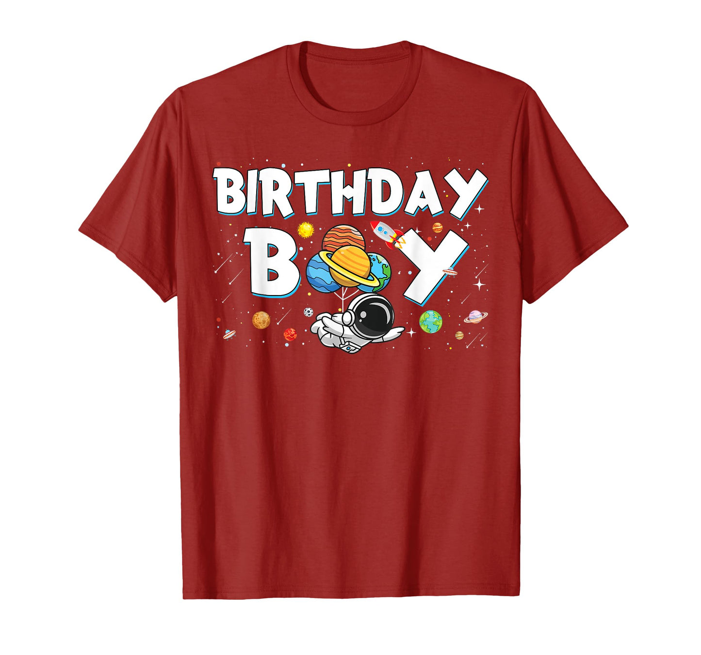 Birthday Boy Funny Astronaut Space Family Planets T-Shirt