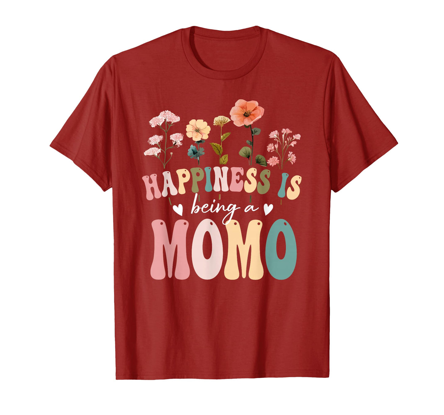 Happiness is Being a Momo Floral Design Momo Mother's Day T-Shirt