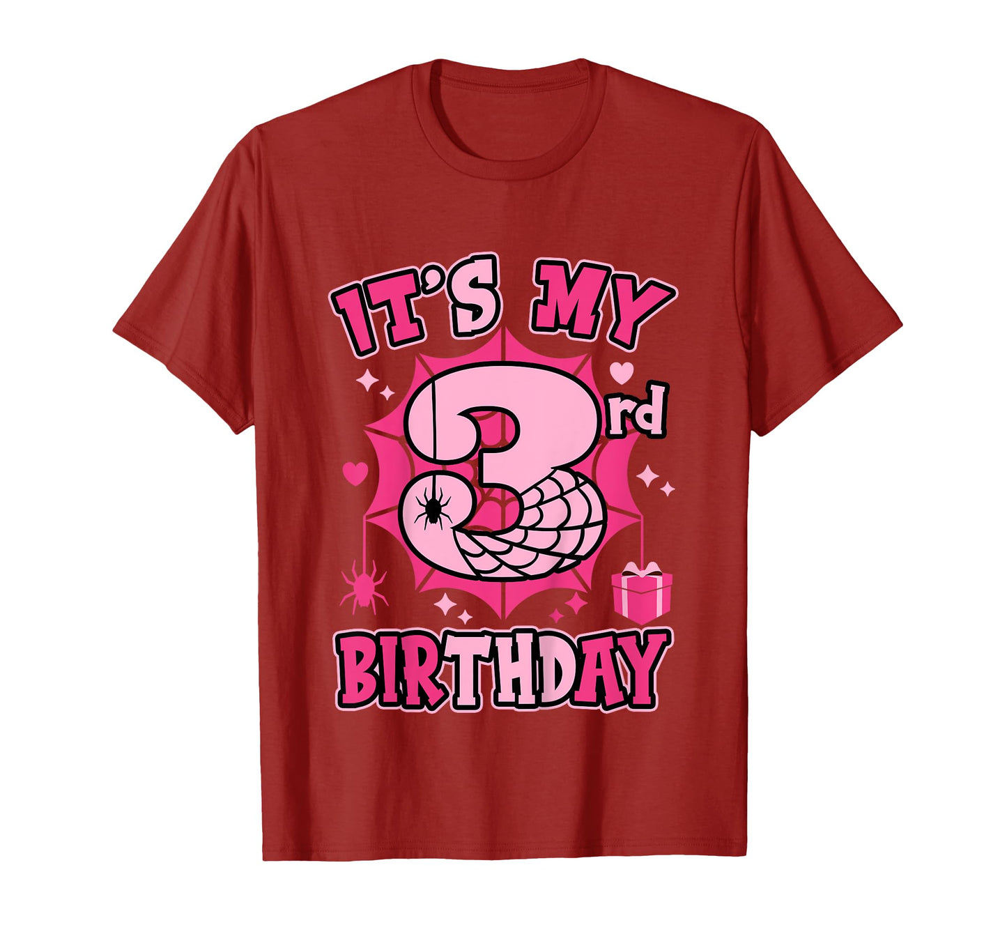 Kids It's My 3rd Birthday Spider Girl Costume Party 3 Year Old T-Shirt