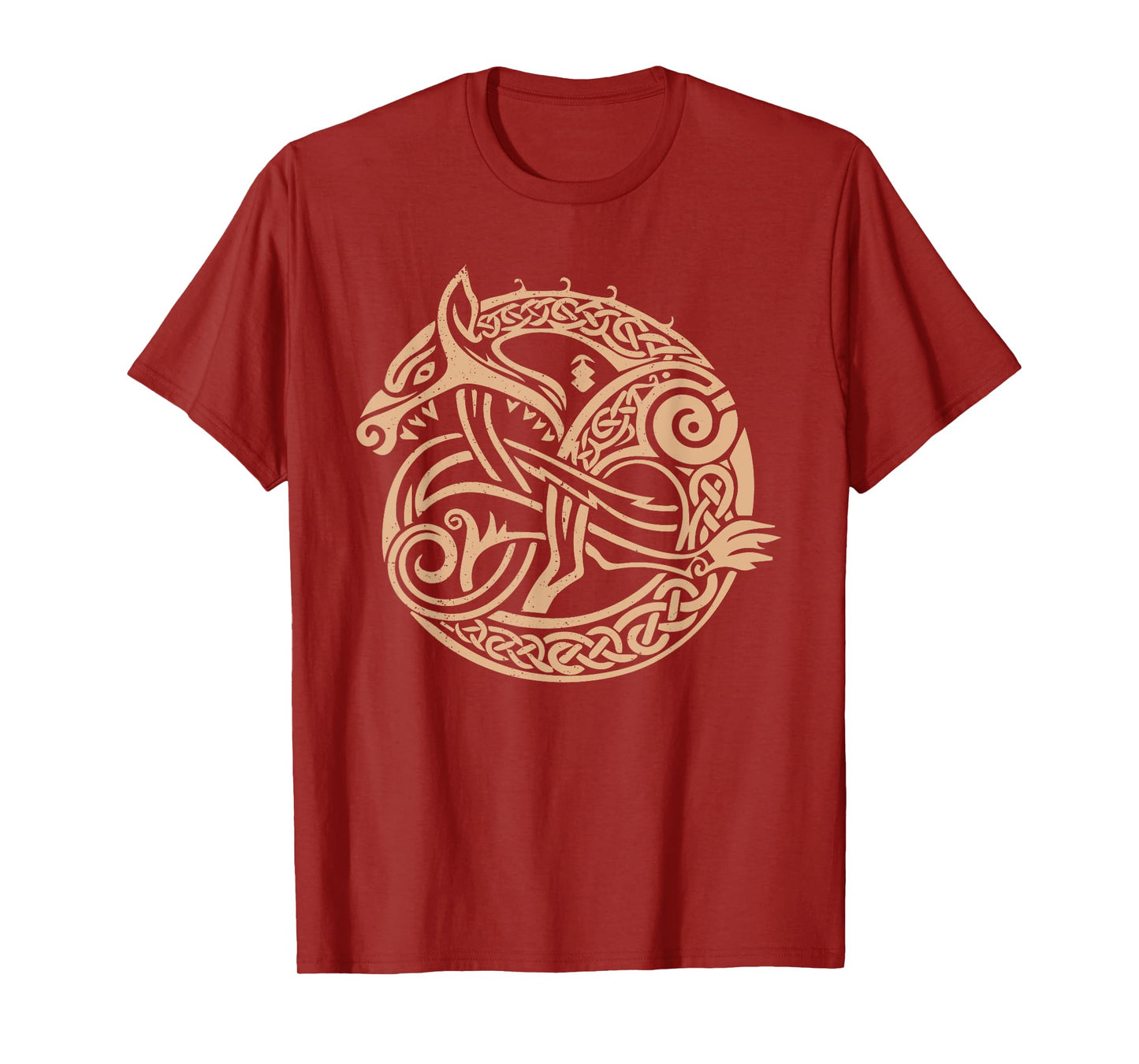 Nordic Tribal Fenrir the Wolf Viking Symbol Beige T-Shirt