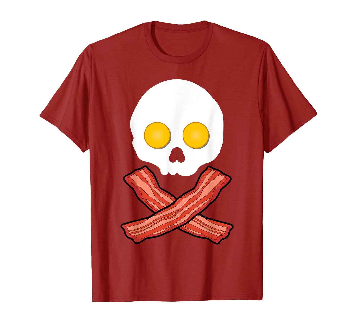 Bacon and Eggs Skull Crossbones & Funny Fried Breakfast T-Shirt