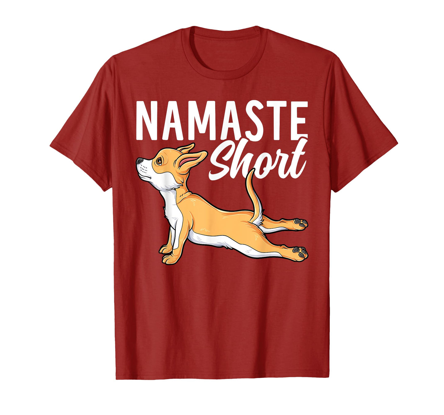 Namaste Short Funny Chihuahua Dog Lover Yoga Pose T-Shirt