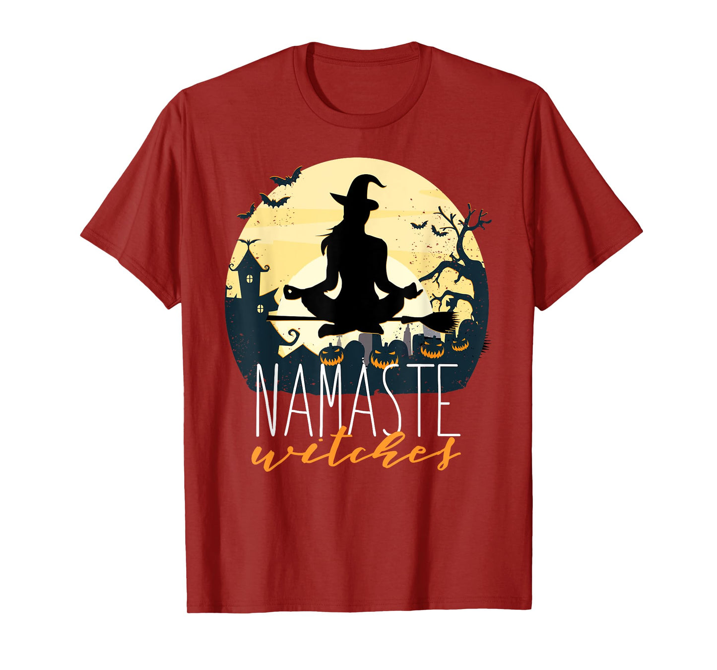 NAMASTE WITCHES Halloween Funny Yoga Witch Meme T-Shirt