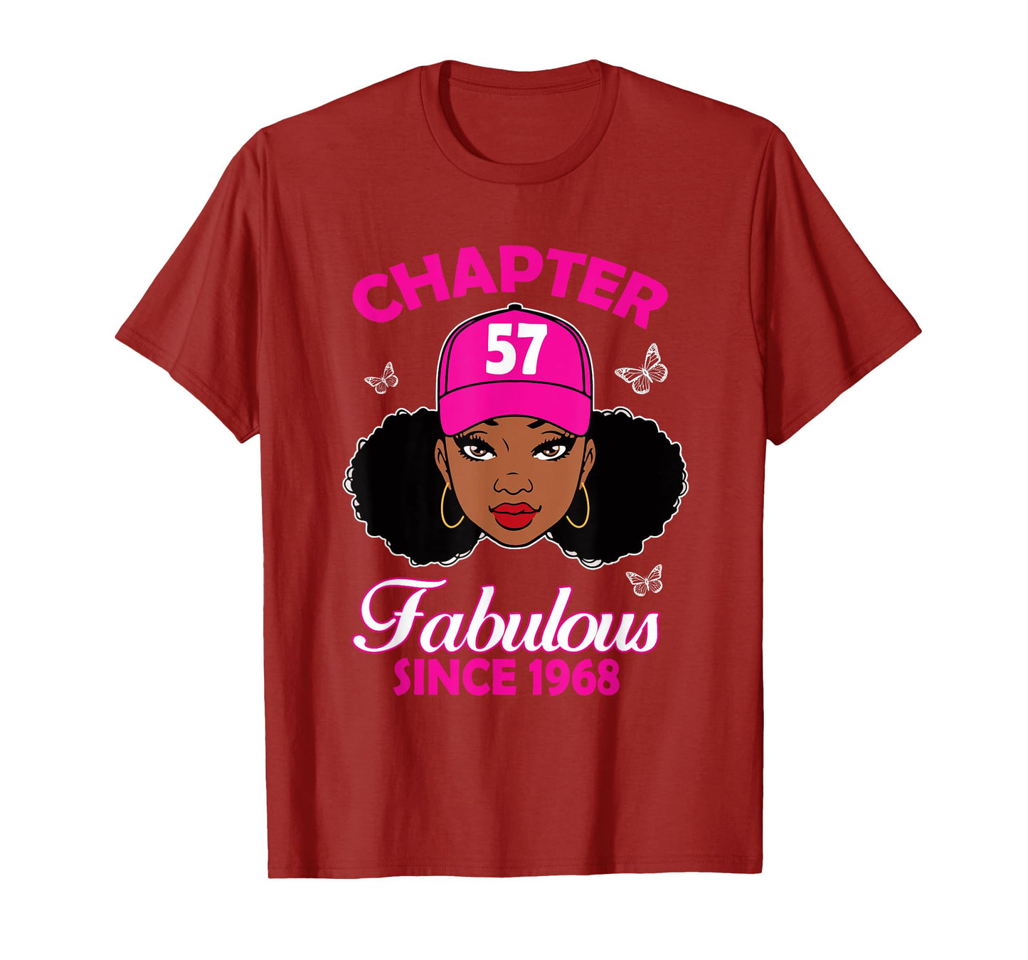 Chapter 57 Fabulous Since 1968 Black Women 57th Birthday T-Shirt