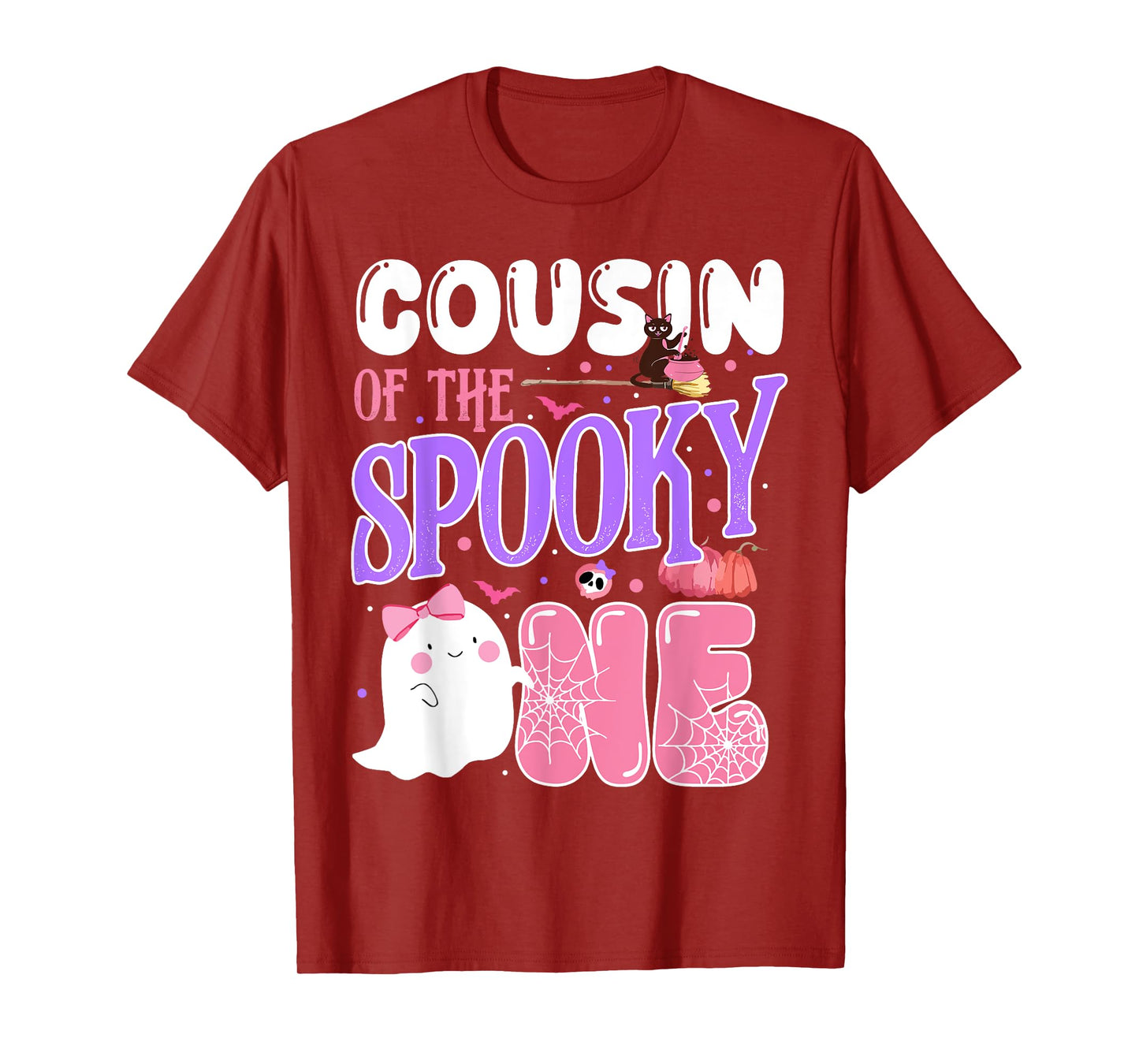 Cousin Of The Spooky One 1st Birthday Halloween Pink Ghost T-Shirt