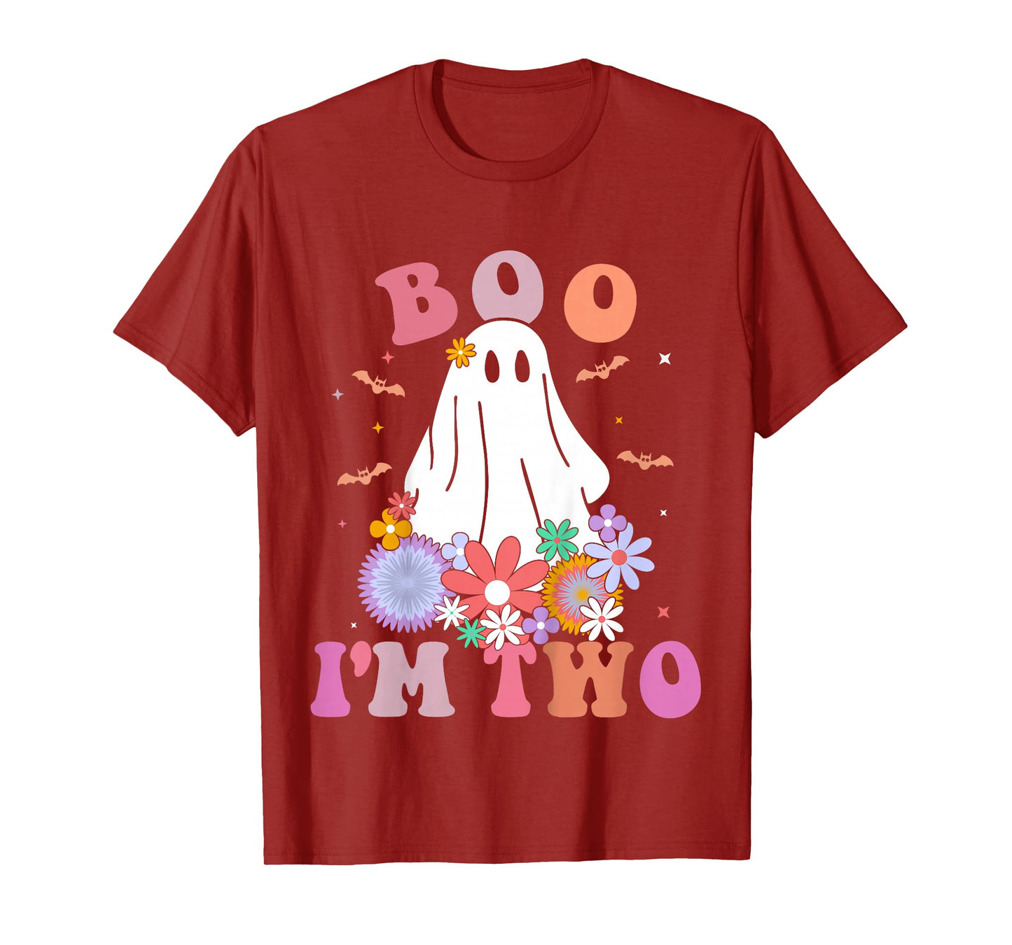 Kids Ghost Boo I'm Two Yr 2nd Birthday Kids Halloween Toddler T-Shirt