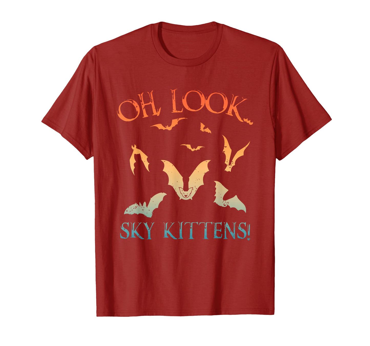 Funny Bat Art For Men Women Kids Sky Kitten Bat Lovers T-Shirt
