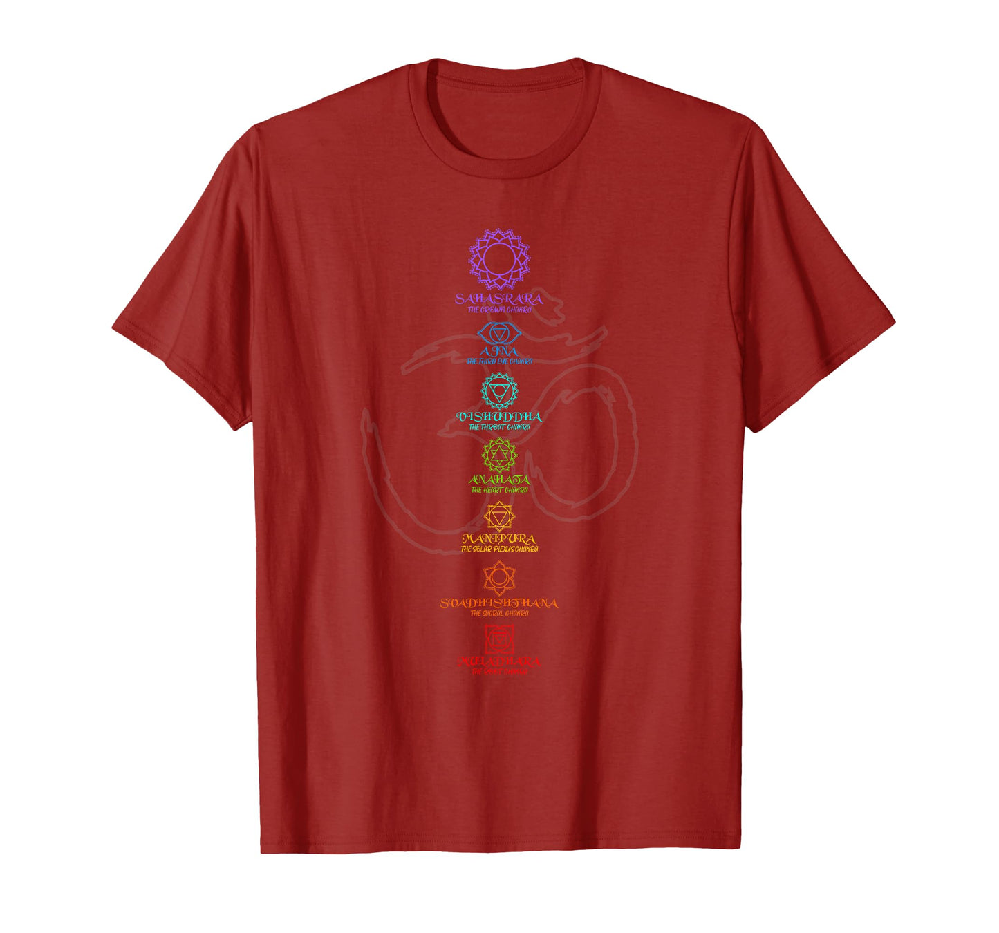 Spirituelle Yoga Shirts Fr Mnner und Frauen Women's Yoga Meditation Spiritual Body Energy Centres Chakra T-Shirt Black Short Sleeve Classic Fit S