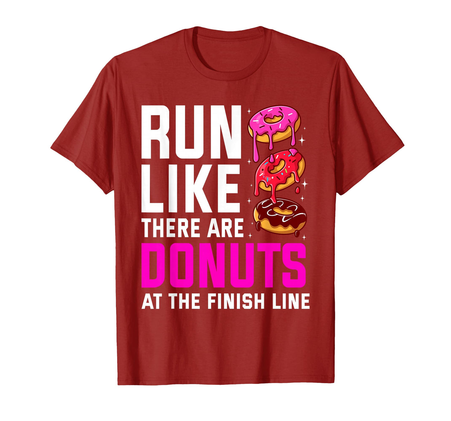 Funny Running For Men Women Donut Finish Line Marathon T-Shirt