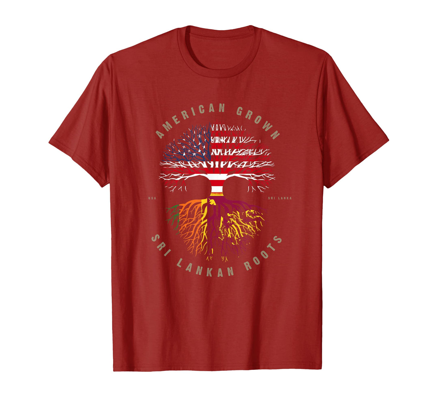 American Grown Sri Lankan Roots Sri Lanka Flag T-Shirt