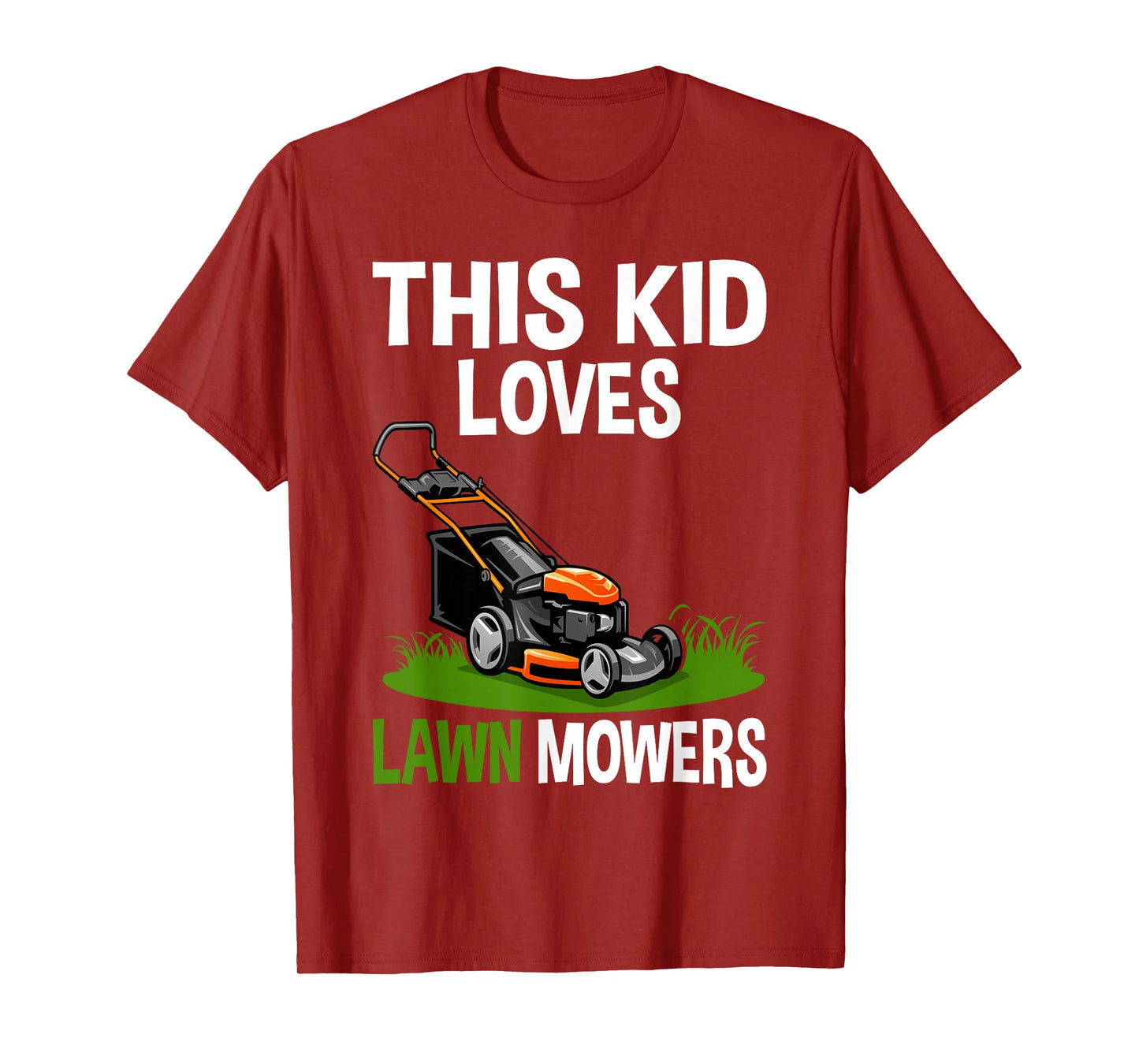 Funny Lawn Mowing For Kids Lawn Mower Farm Gardening T-Shirt