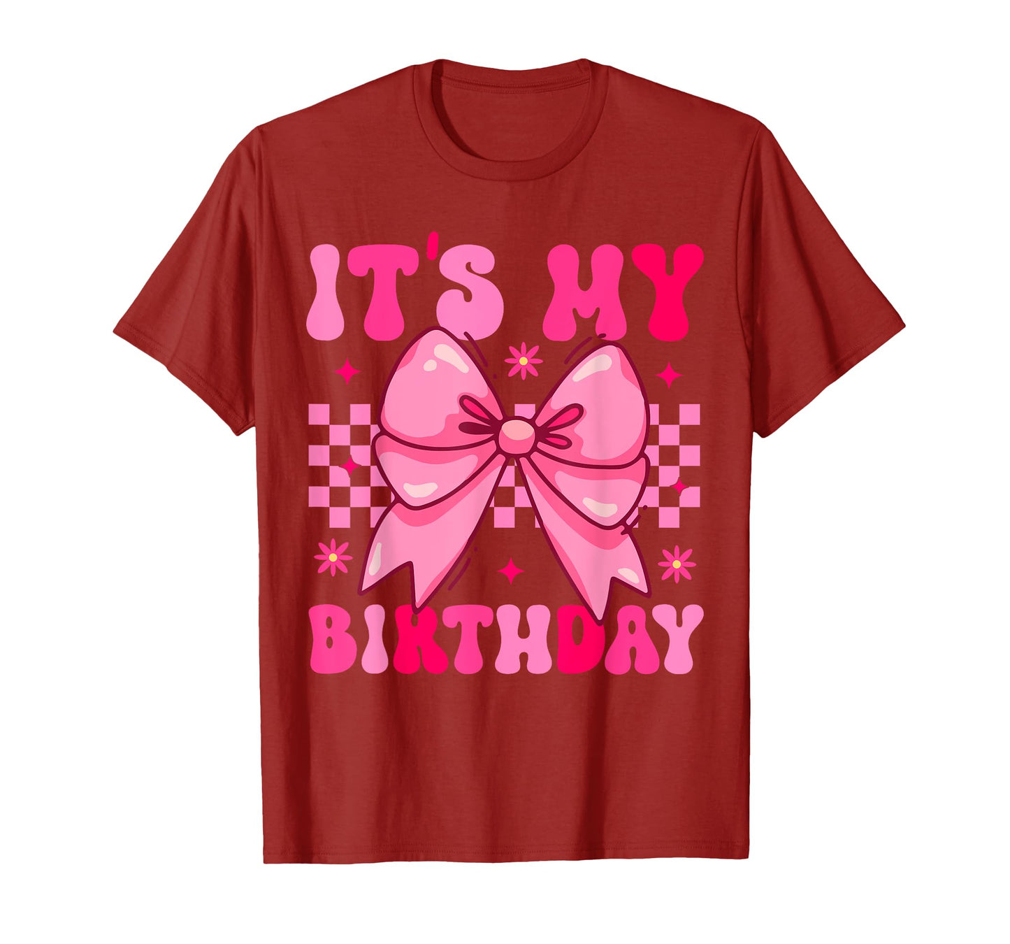 Groovy It's My Birthday Girls Women Teens Coquette Bow Bday T-Shirt