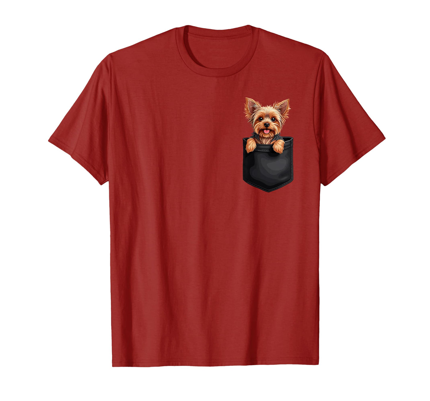 Puppy Yorkshire Terrier in Your Pocket Peeking Dogs Lover T-Shirt