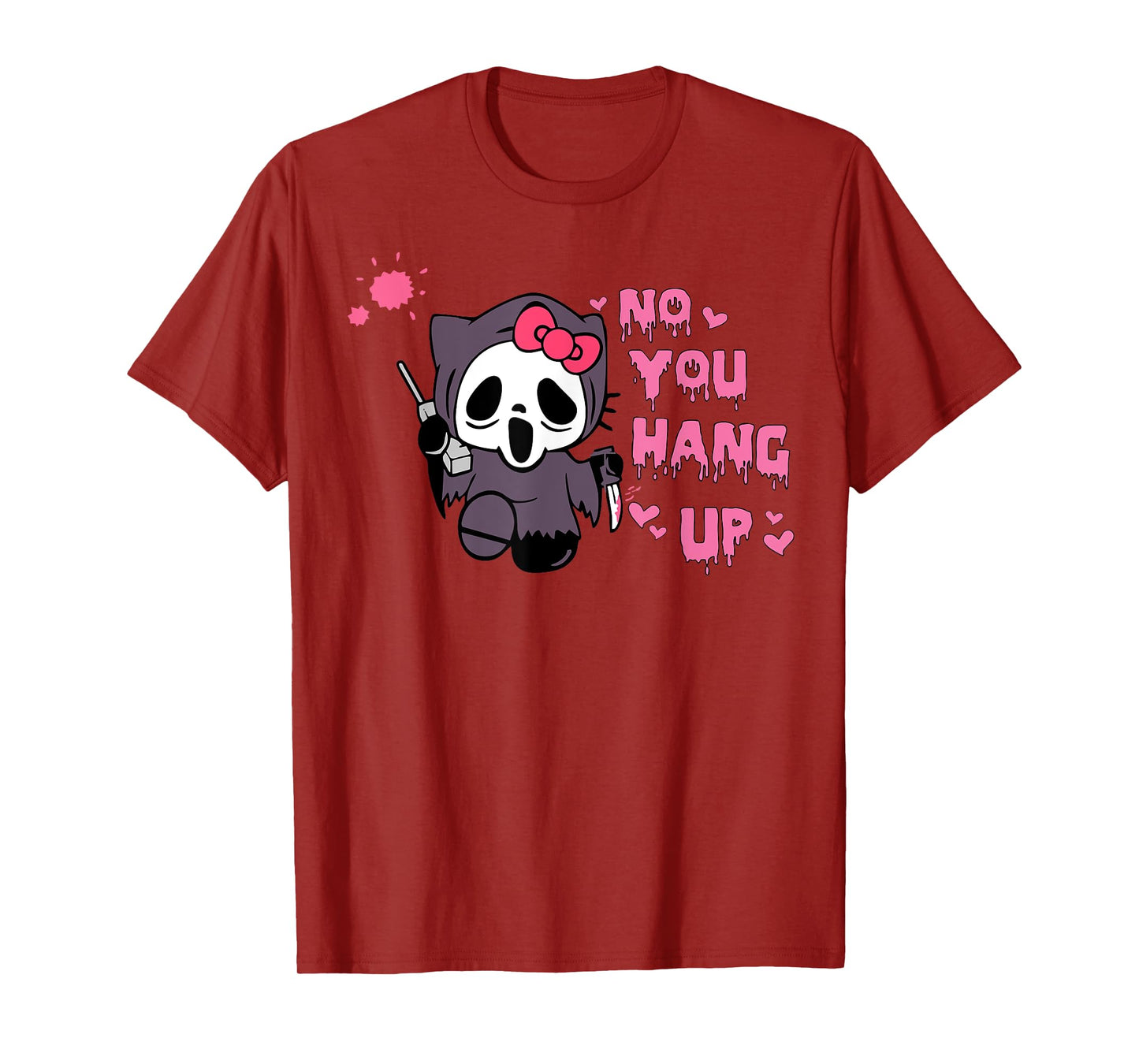 No You Hang Up Cats Horror Skeleton T-Shirt