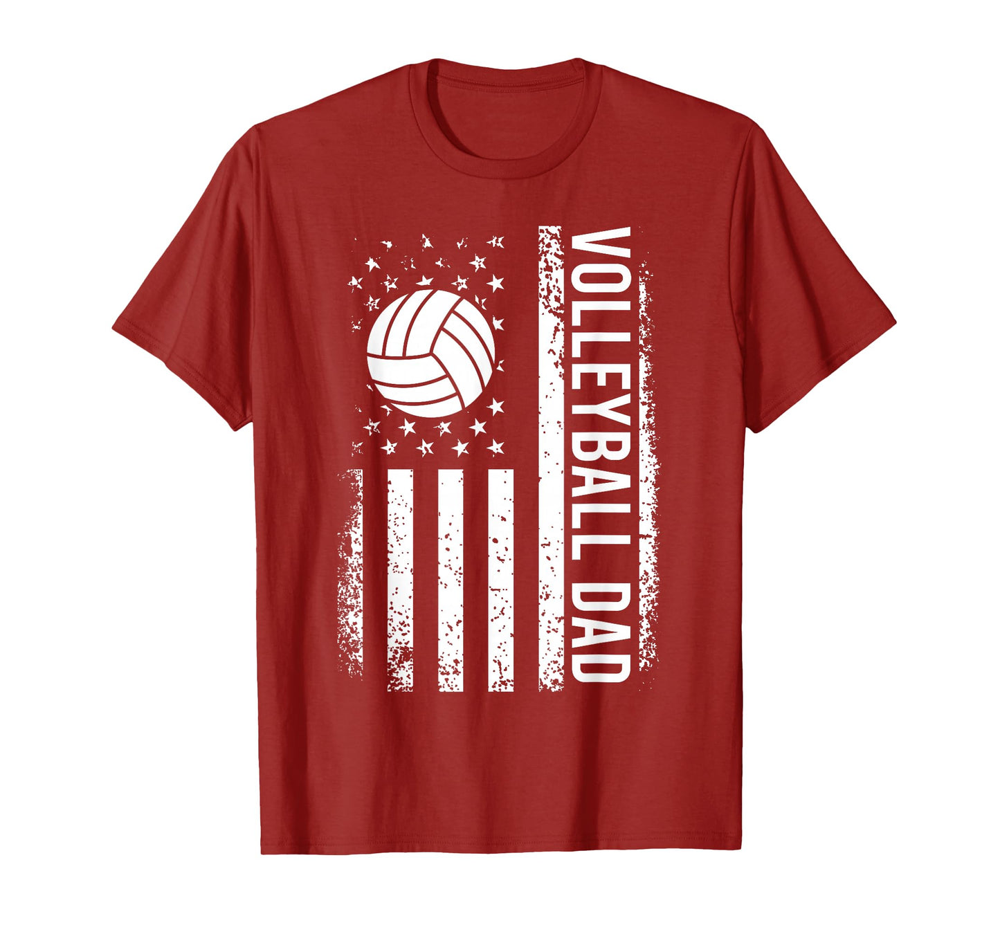 Vintage Volleyball Dad USA Flag Retro Fathers Day Daddy Papa T-Shirt