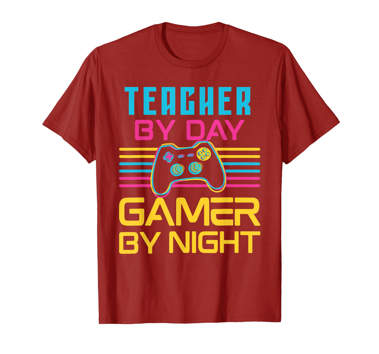 Teacher By Day Gamer By Night Meme For Video Games Lover T-Shirt