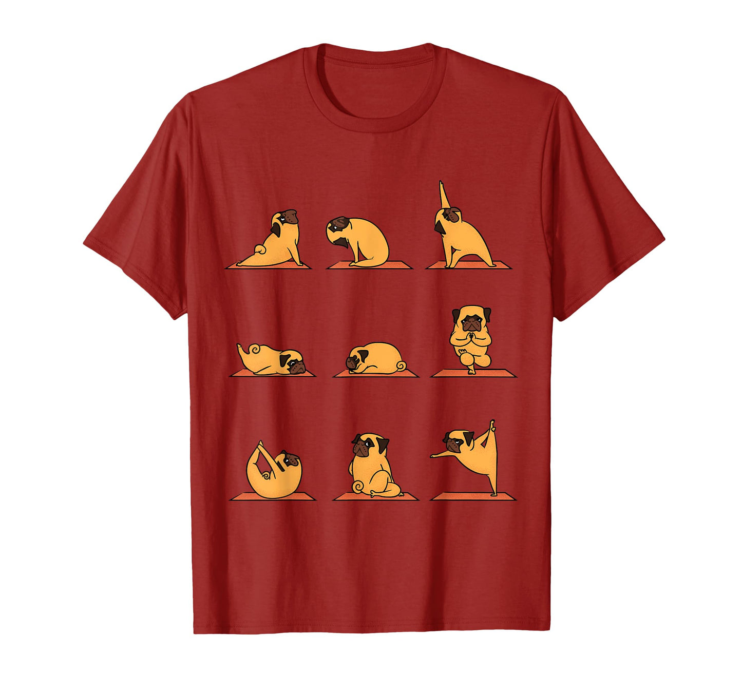 Yoga Puppy Yoga Pug Poses and Meditation Funny Pug Gift T-Shirt