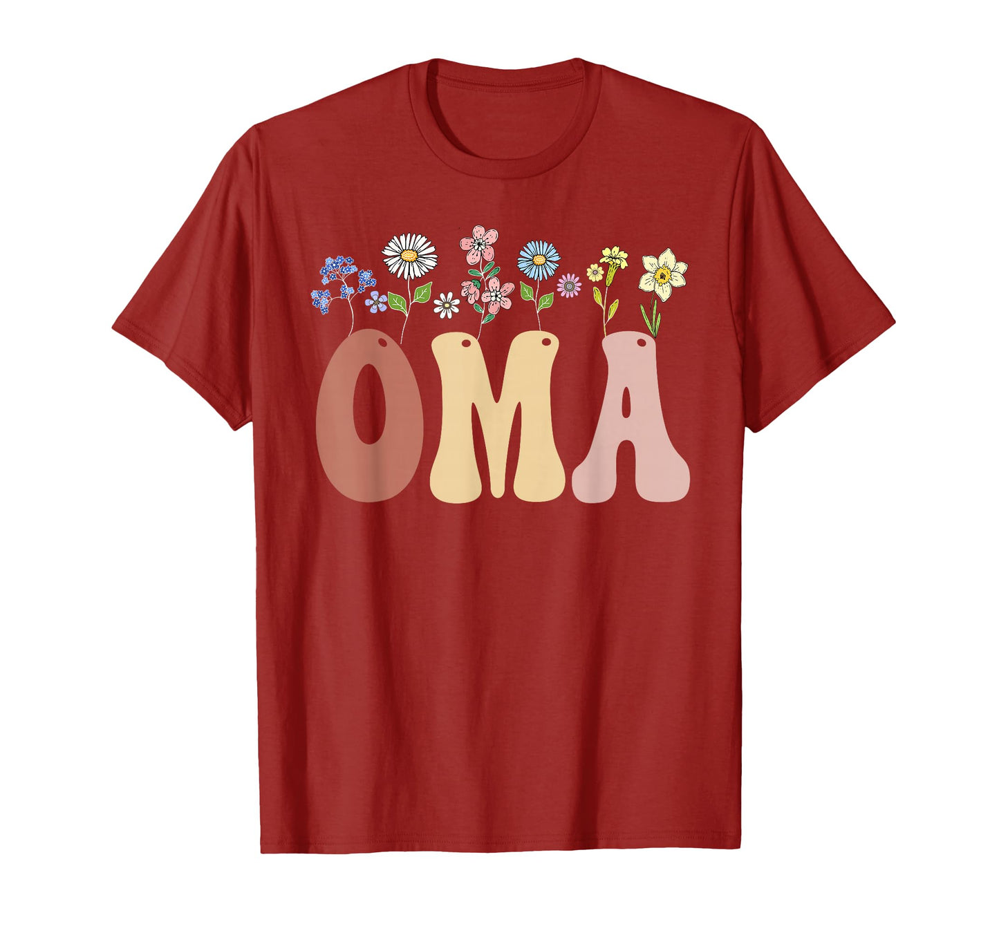 Oma Gifts Women Wildflower Floral Design Oma T-Shirt