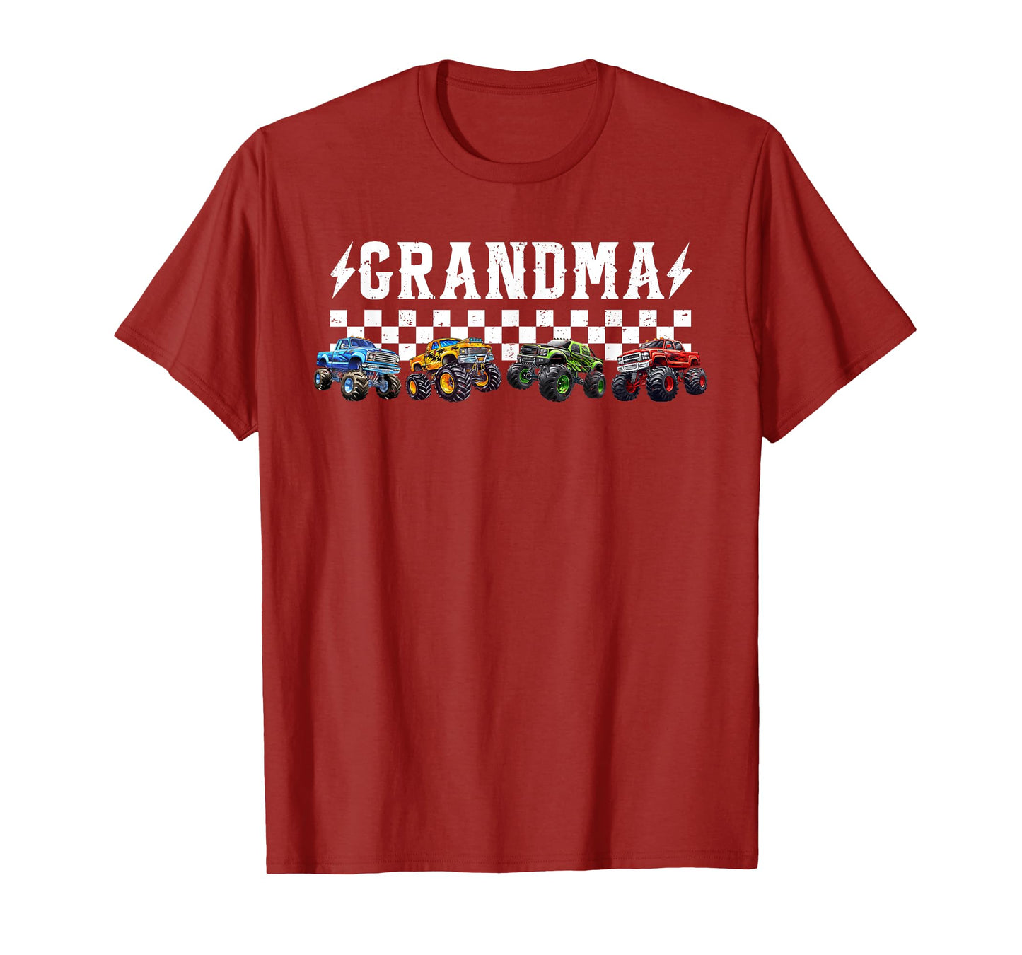 Grandma Retro Monster Truck Family Crew Birthday Matching T-Shirt