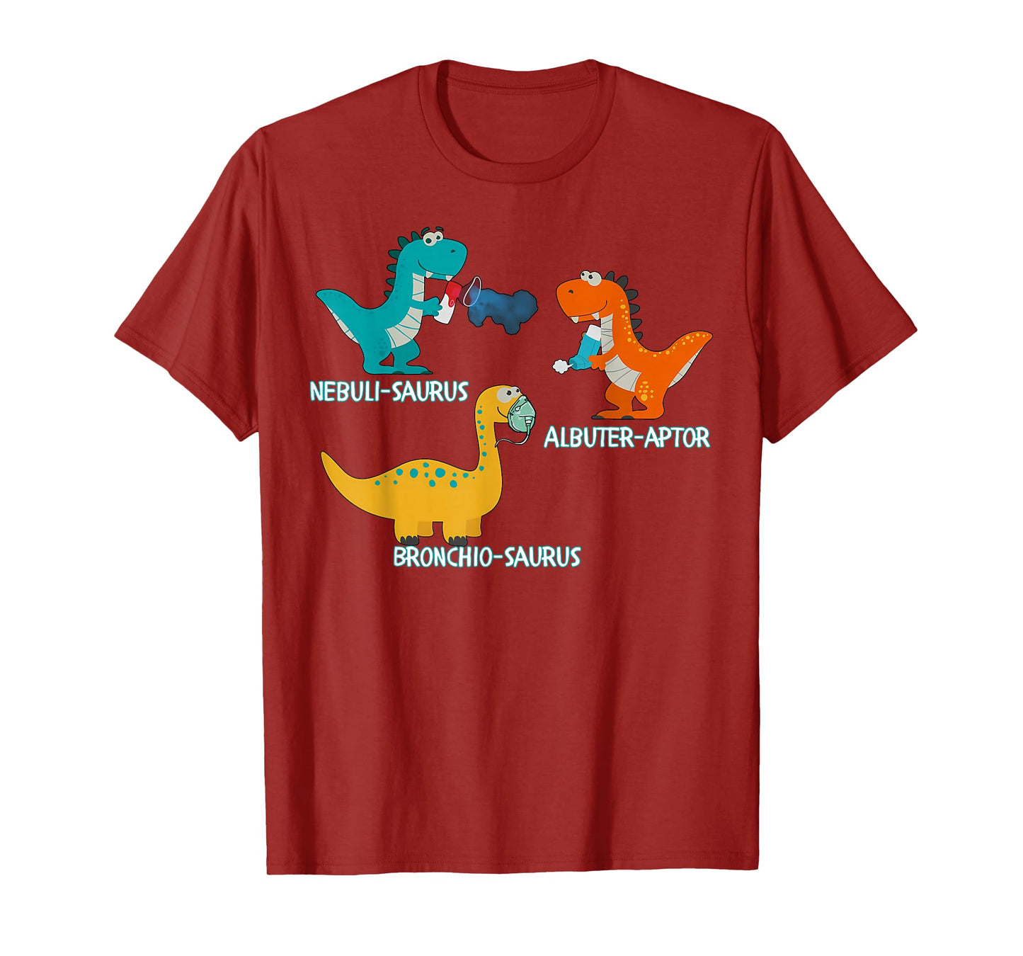 Dinosaur Pediatric Respiratory Therapy PEDS PICU RRT Crew T-Shirt
