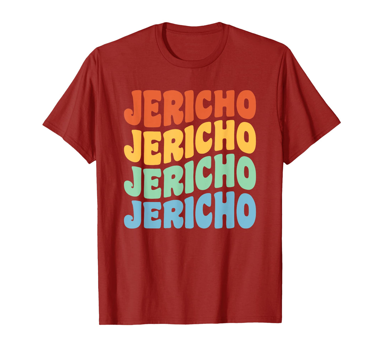 Jericho First Name Retro Groovy Personalized T-Shirt