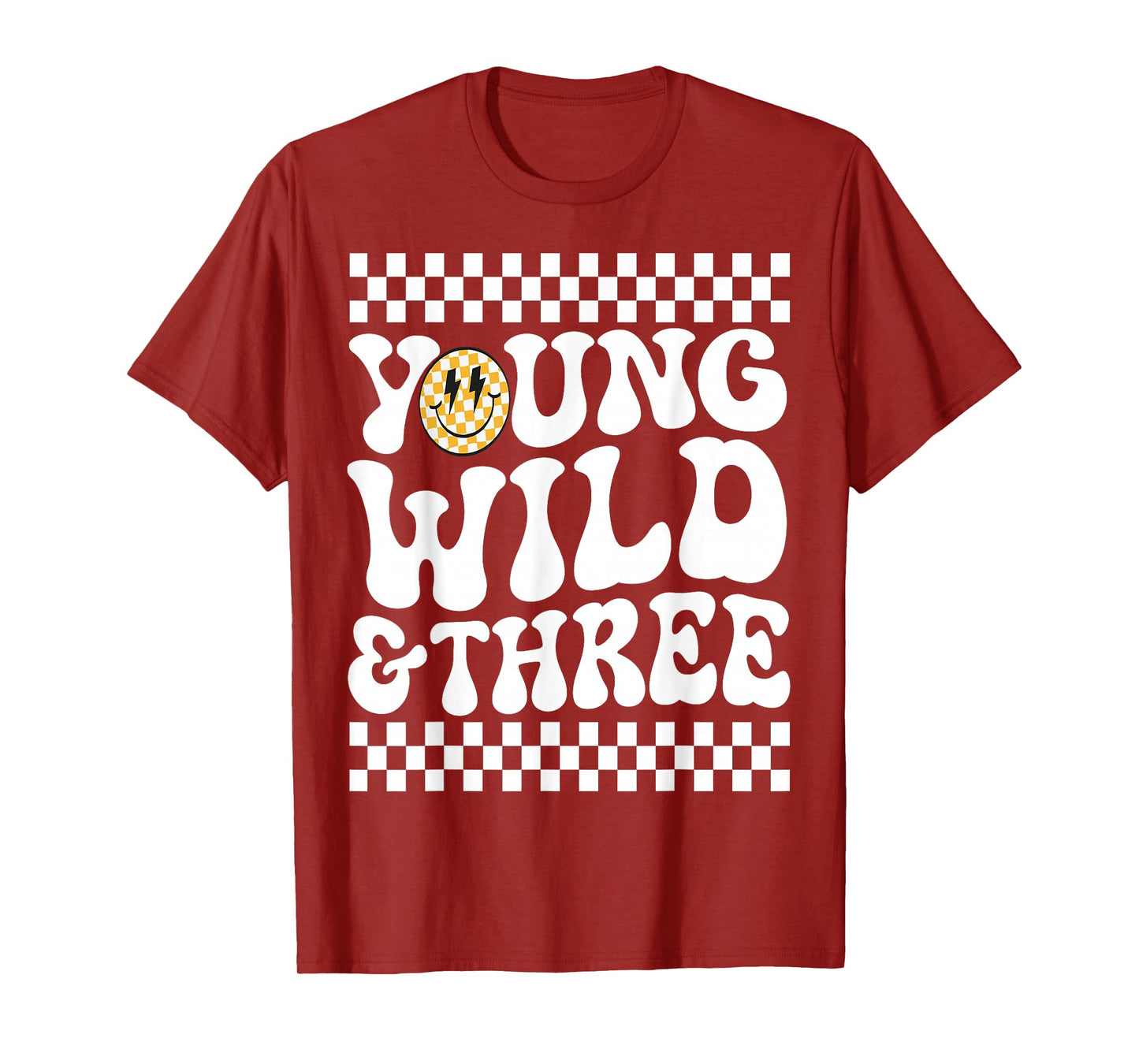 Kids Young Wild and Three 3rd Birthday Boy Happy Dude T-Shirt
