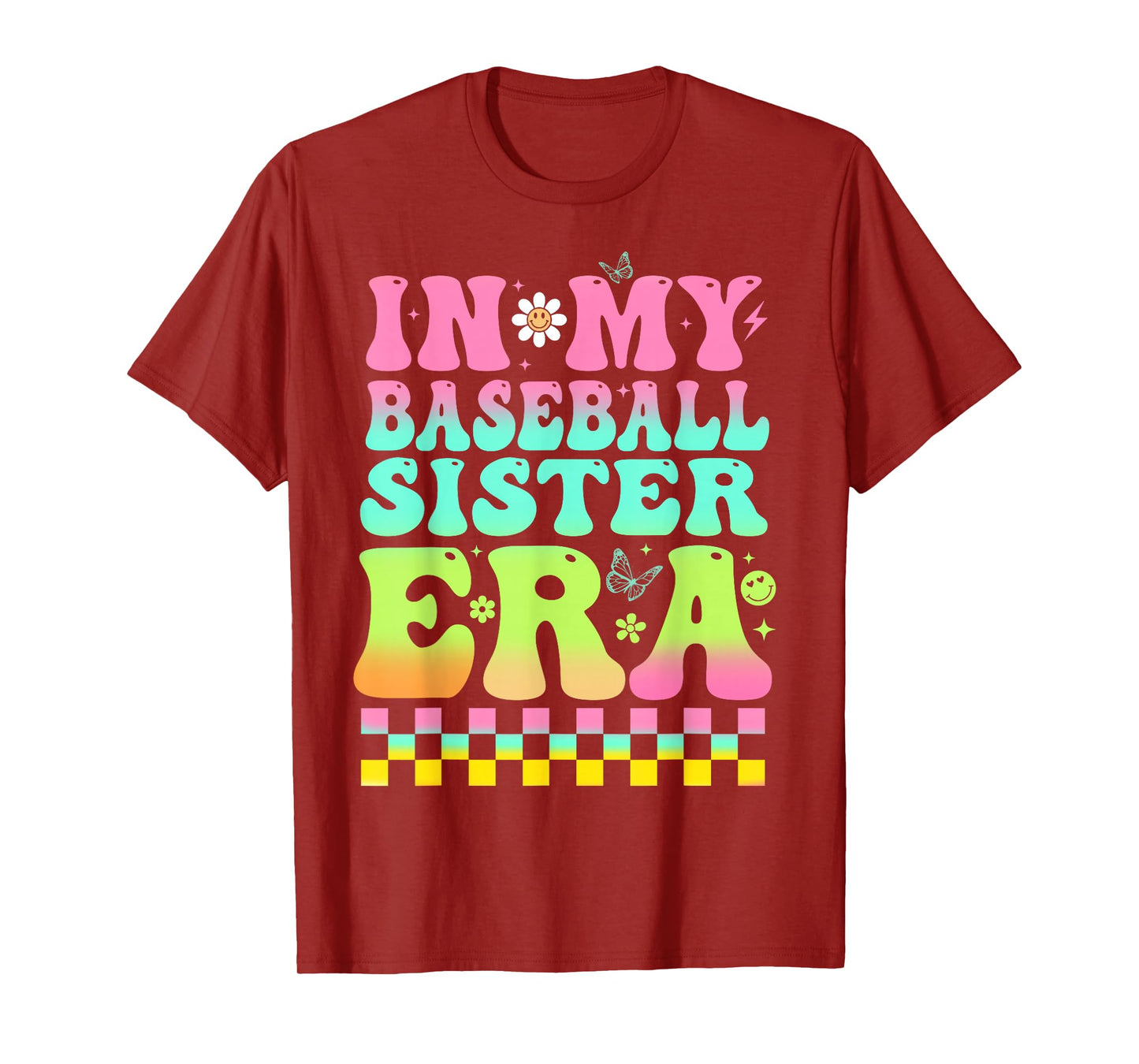 In My Baseball Sister Era Retro Baseball Sis Women Kids Girl T-Shirt