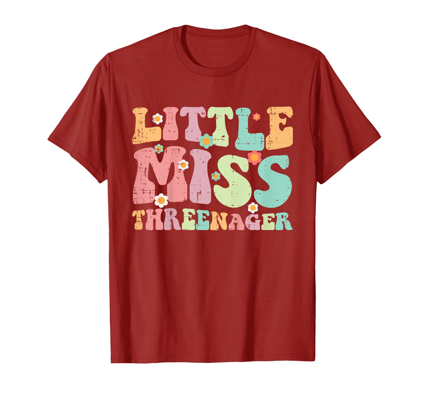 3rd Birthday Little Miss Threenager 3 Year Old Bday Girls T-Shirt