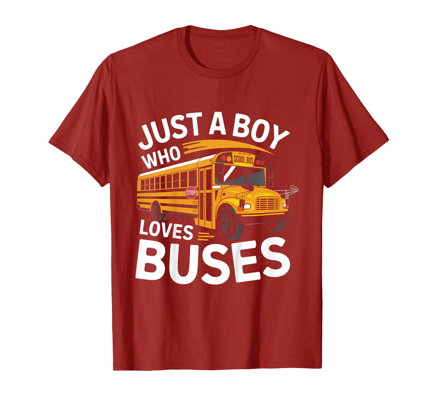 Kids School Bus Costume Just a Boy who loves Buses T-Shirt