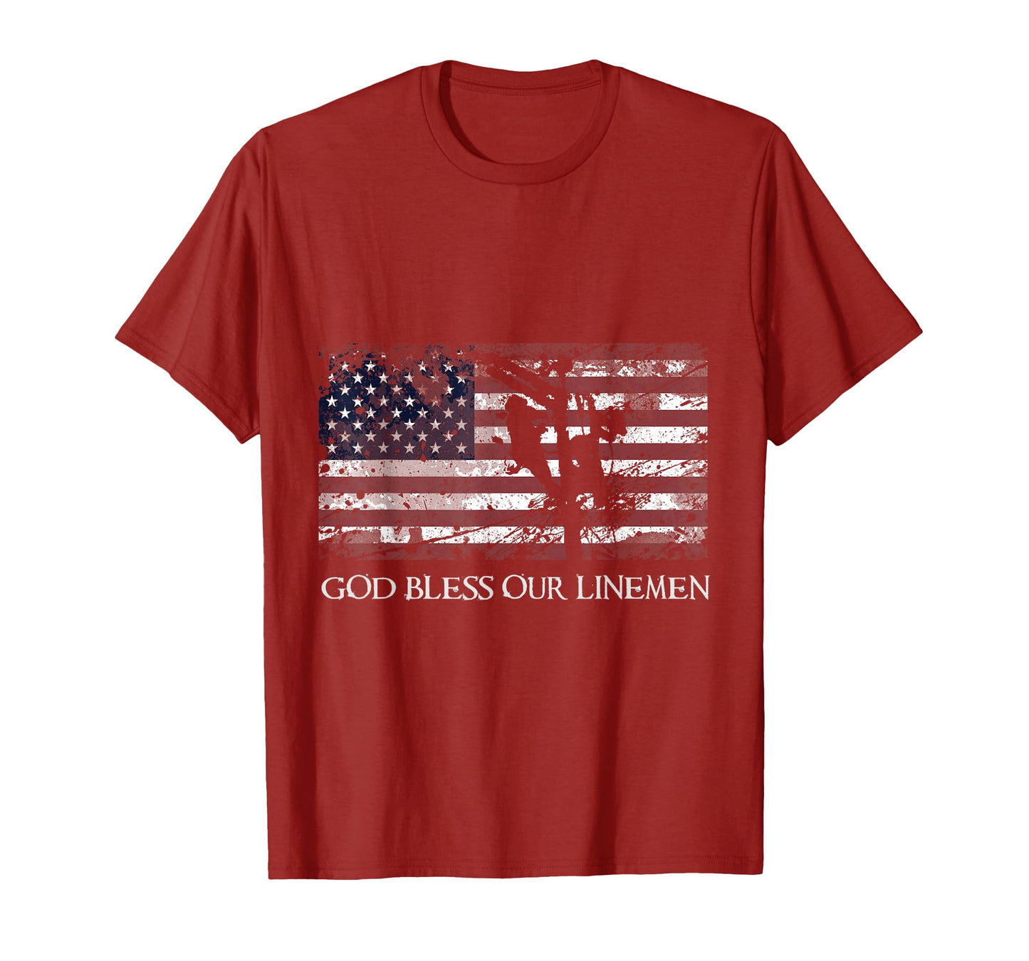 God Bless Our Linemen Cool American Lineman Flag T-Shirt