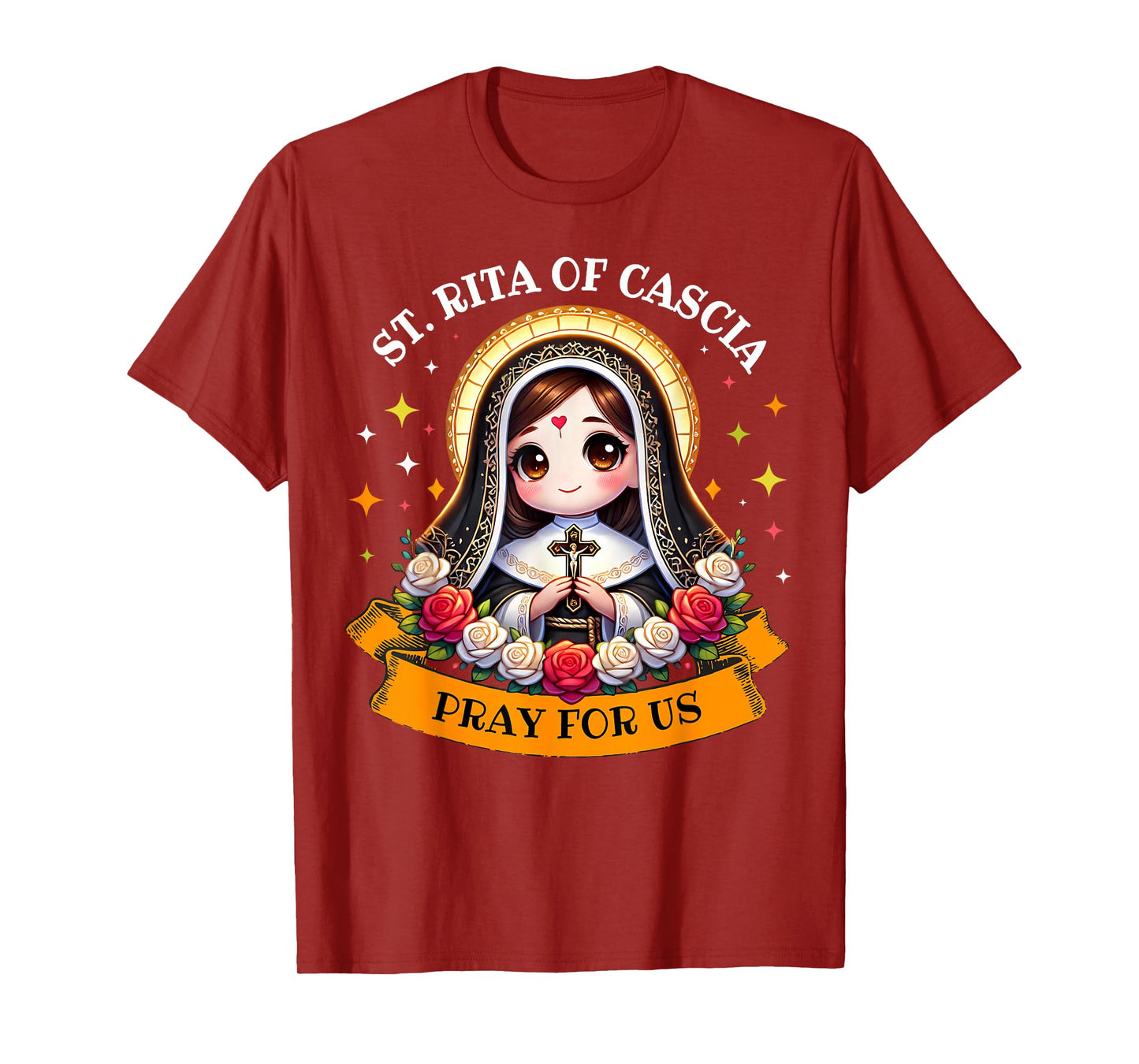 St Rita of Cascia Pray for Us Devotional Catholic for Kids T-Shirt