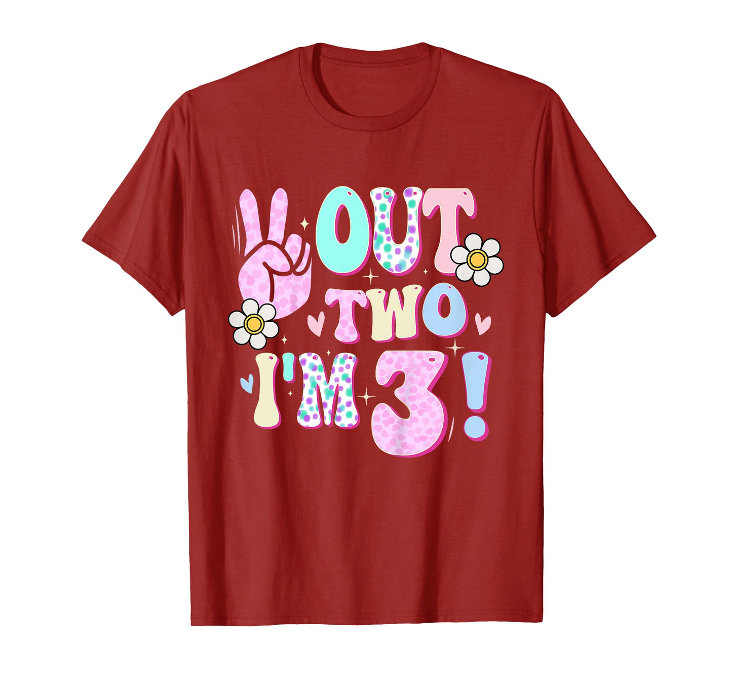 Kids Peace Out Two I'm 3 Three Year Old Girl 3rd Birthday T-Shirt