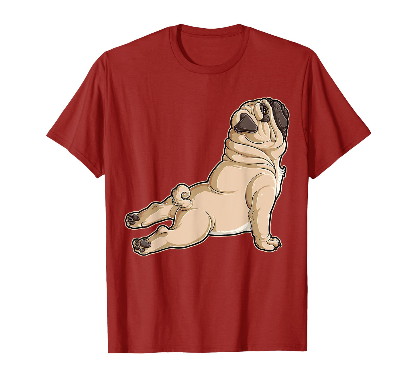 Pug Yoga Fitness Workout Gym Dog Lovers Puppy Athletic Pose Men Women Girls Kids T-Shirt