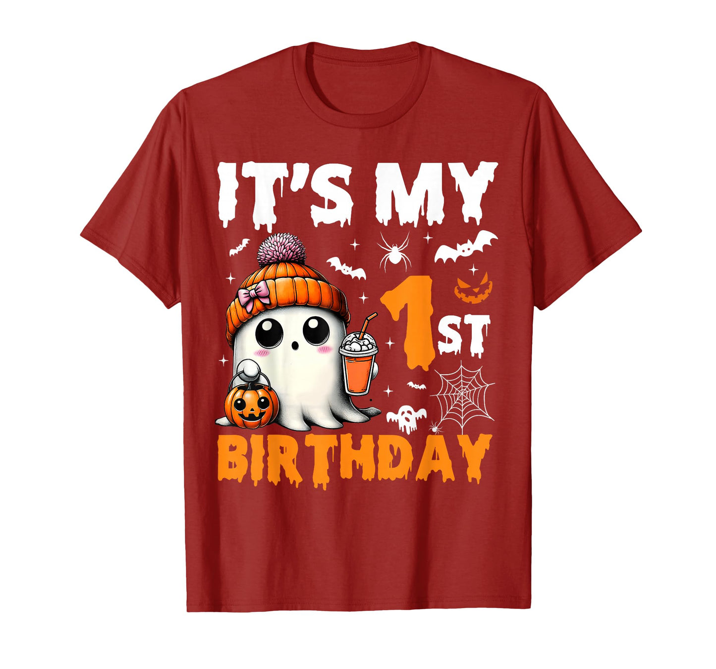 It's My 1st Birthday 1 Years Old Ghost Pumpkin Halloween T-Shirt