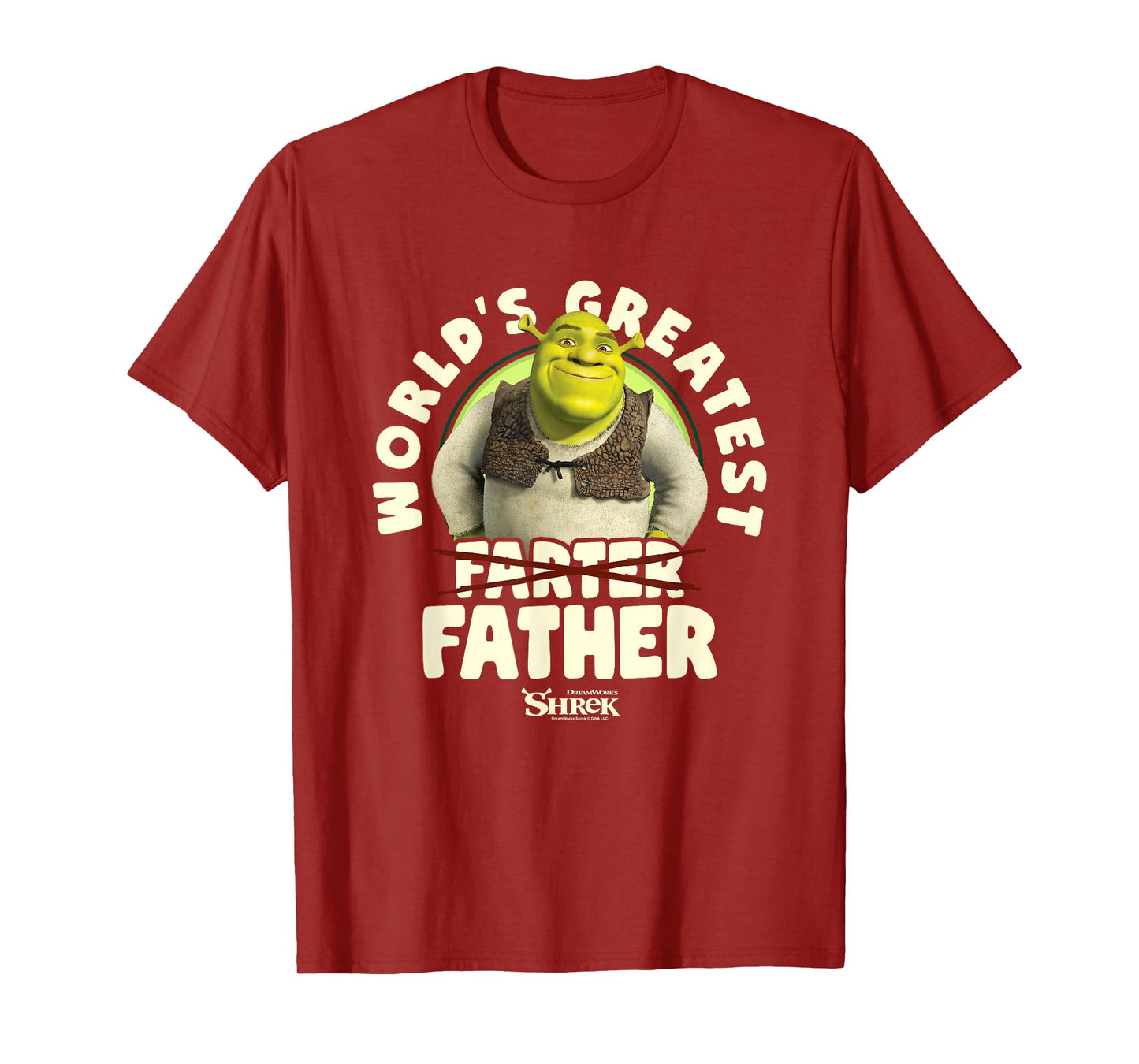 Shrek Father's Day World's Greatest Farter Crossed Text T-Shirt