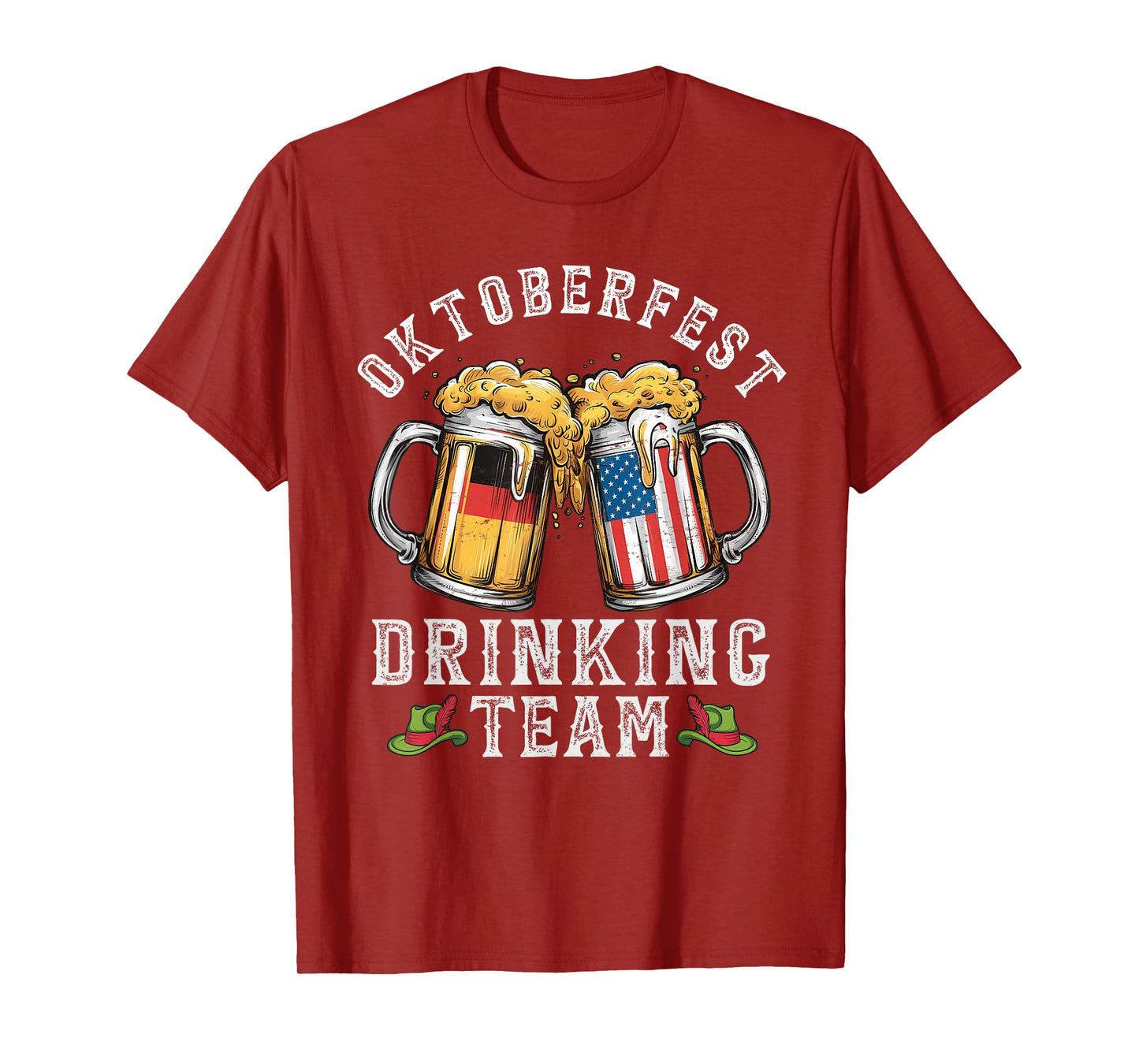 Oktoberfest Squad Drinking Team Beer German American Flag T-Shirt