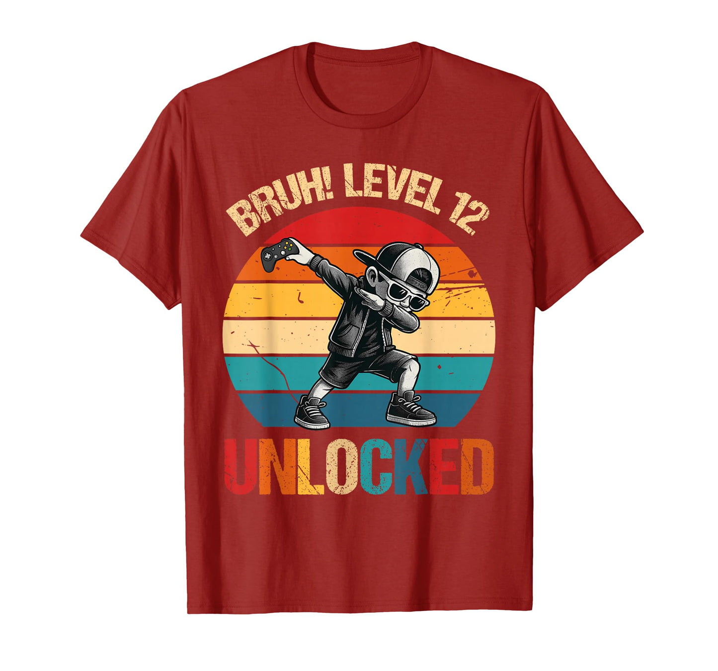 12 Years Old Dabbing Boy Bruh 12th Level Unlocked Birthday T-Shirt