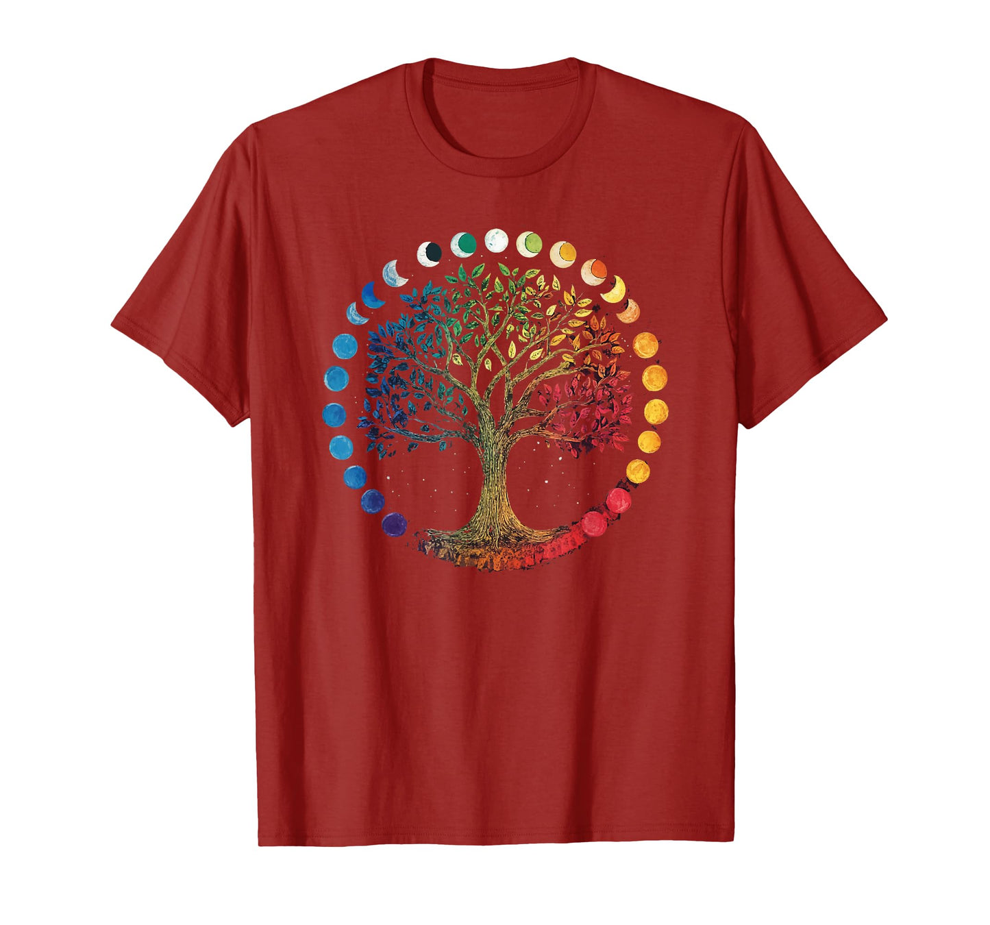 Phases Of The Moon Tree Chakra Yoga Yogi Meditation T-Shirt