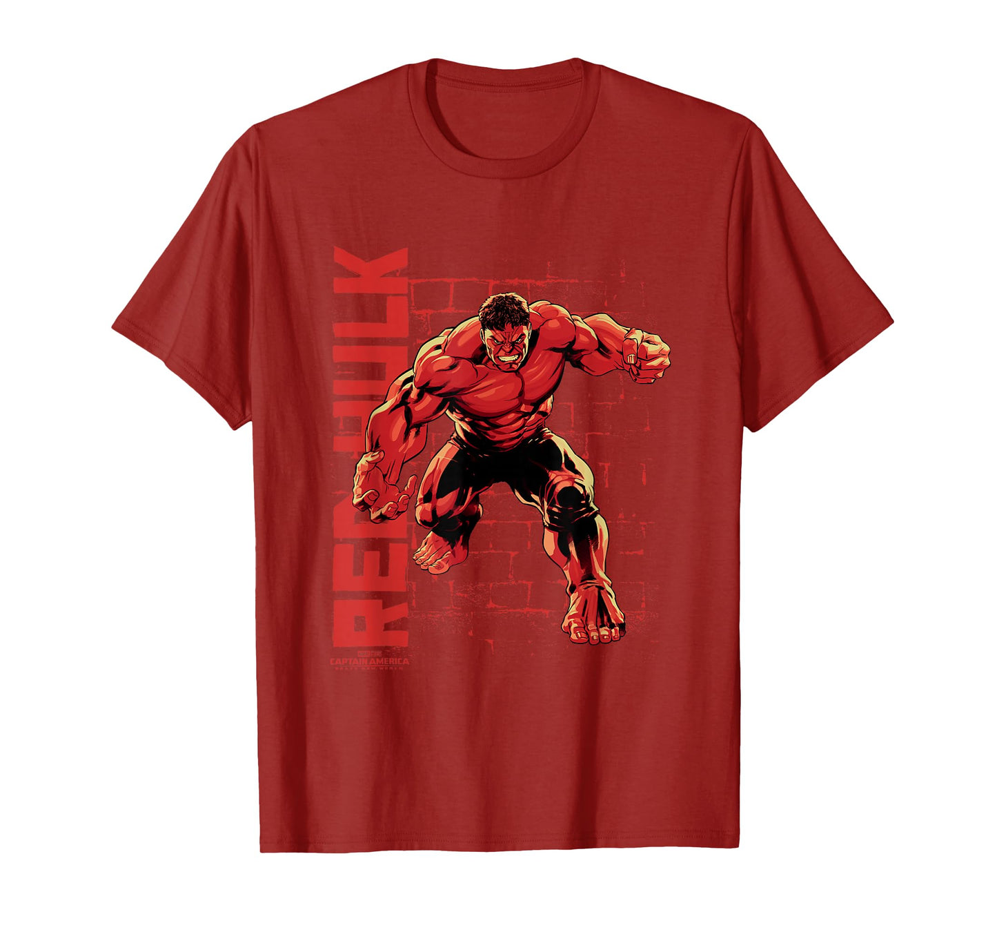 Marvel Captain America: Brave New World Red Hulk Brick Wall T-Shirt
