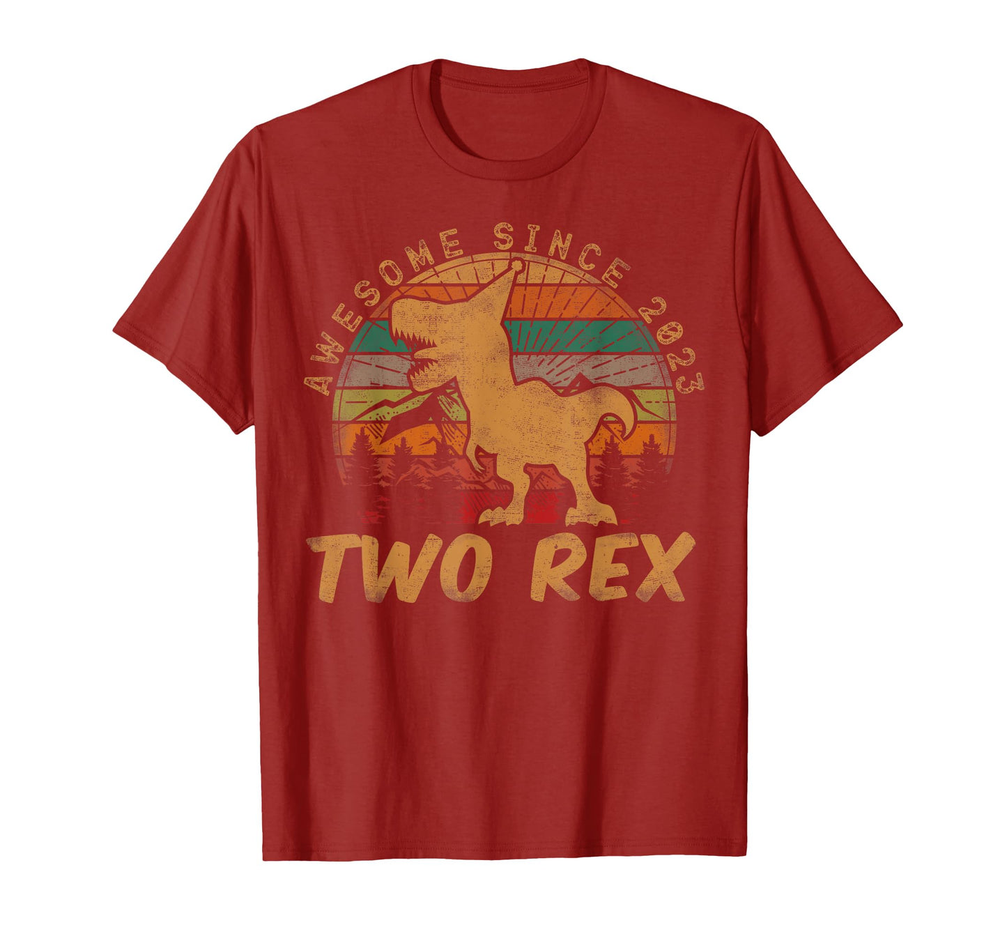 Two Rex 2nd Birthday Gift Second Dinosaur 2 Year Old T-Shirt