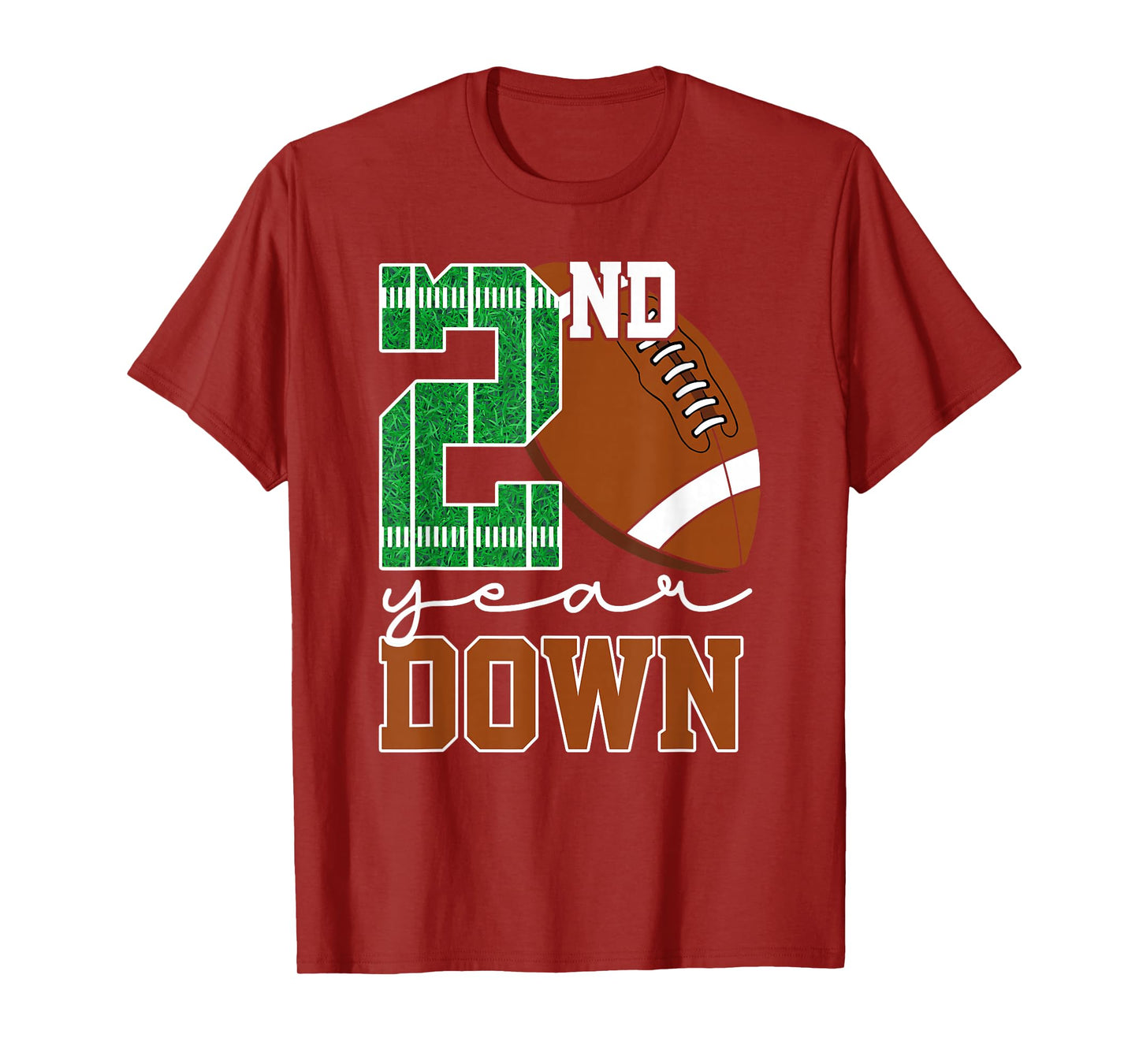 2nd Year Down Football Lover Second Birthday Boy Party T-Shirt