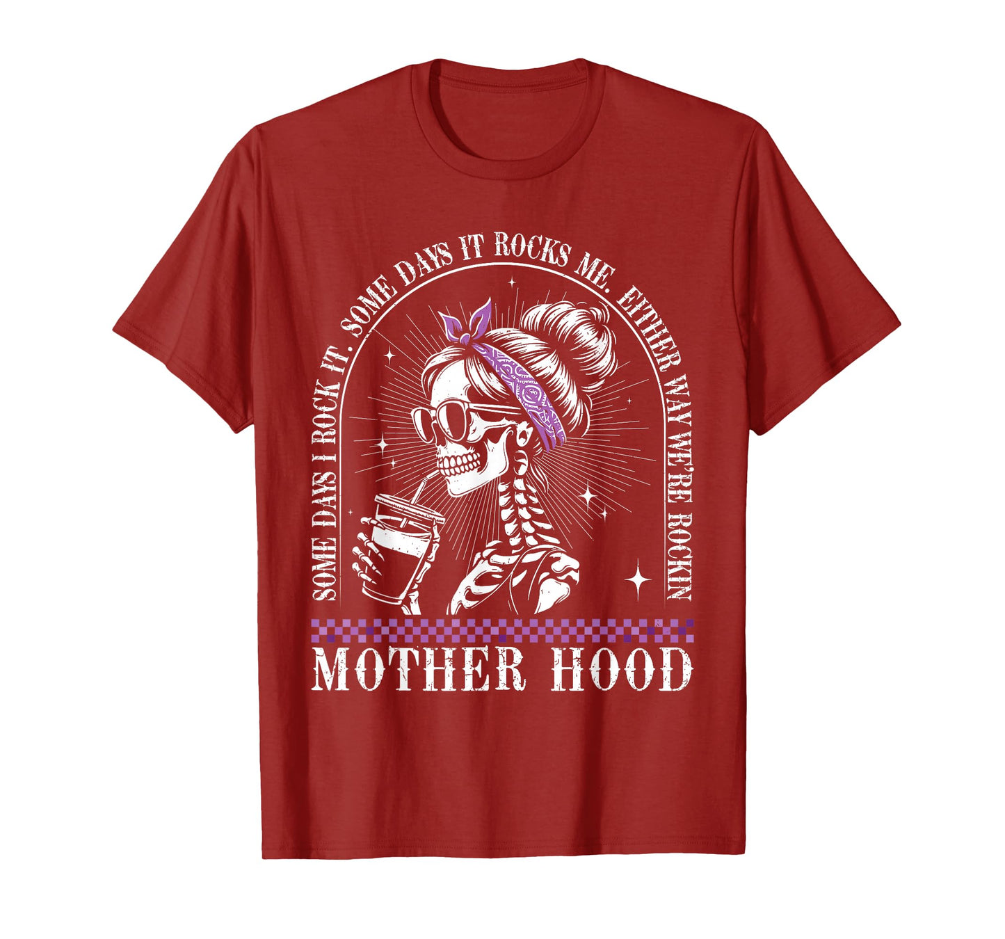 Motherhood Retro Skeleton Some Days I Rock It Vintage T-Shirt