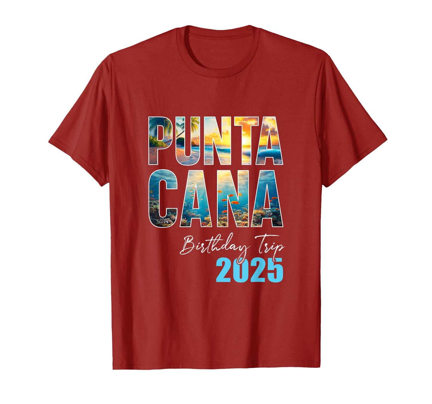 Punta Cana Birthday Trip 2025 Cruise T-Shirt - Unisex-Adult, Black, Small, Short Sleeve, Classic Crew Neck, Cotton, Polyester