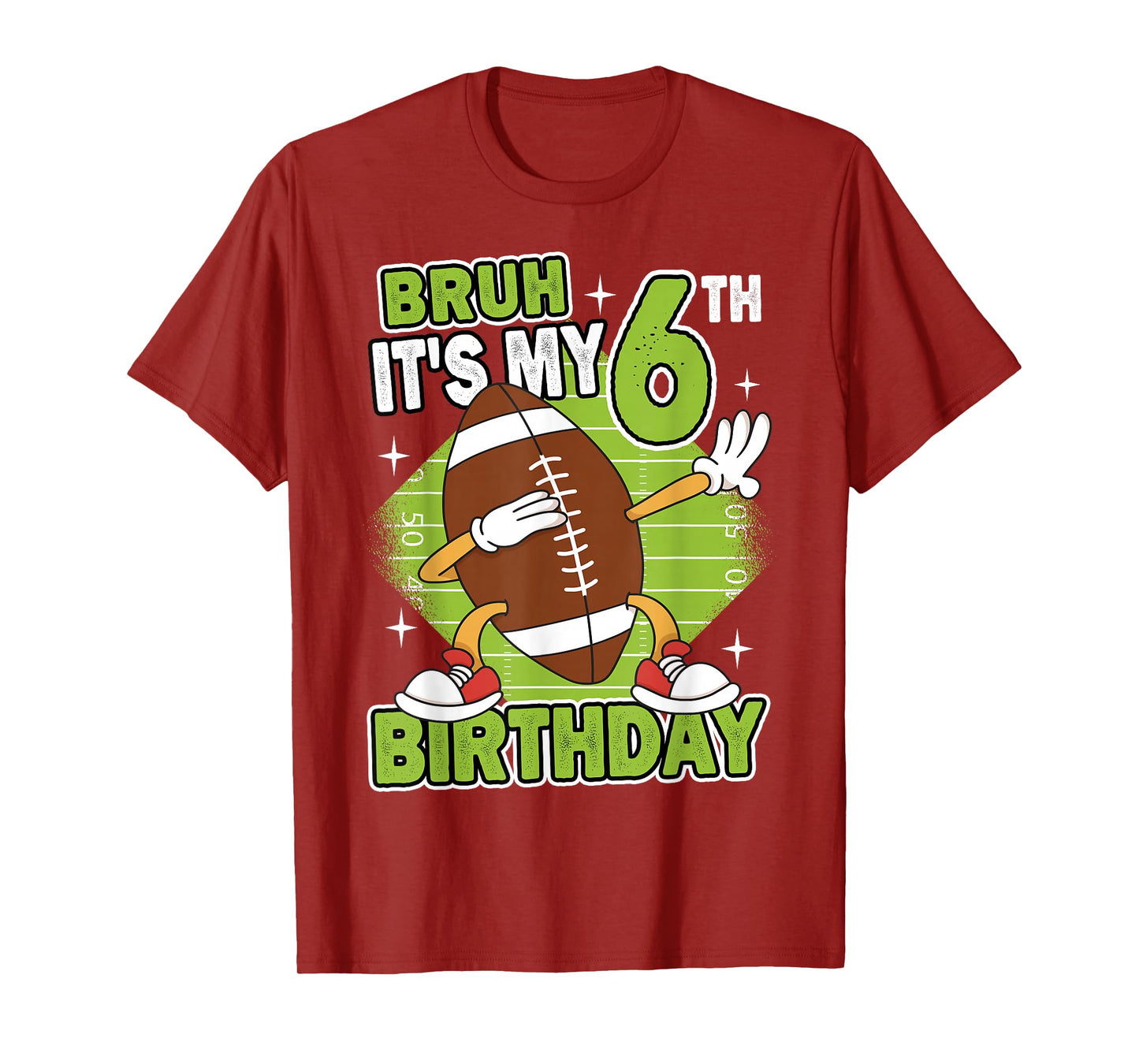 Bruh It's My 6th Birthday American Football Boy 6 Years Old T-Shirt